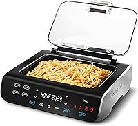 Gourmia FoodStation 6-Quart Smokeless Indoor Grill & Air Fryer - Smoke Extracting Tech, Nonstick Korean BBQ Style