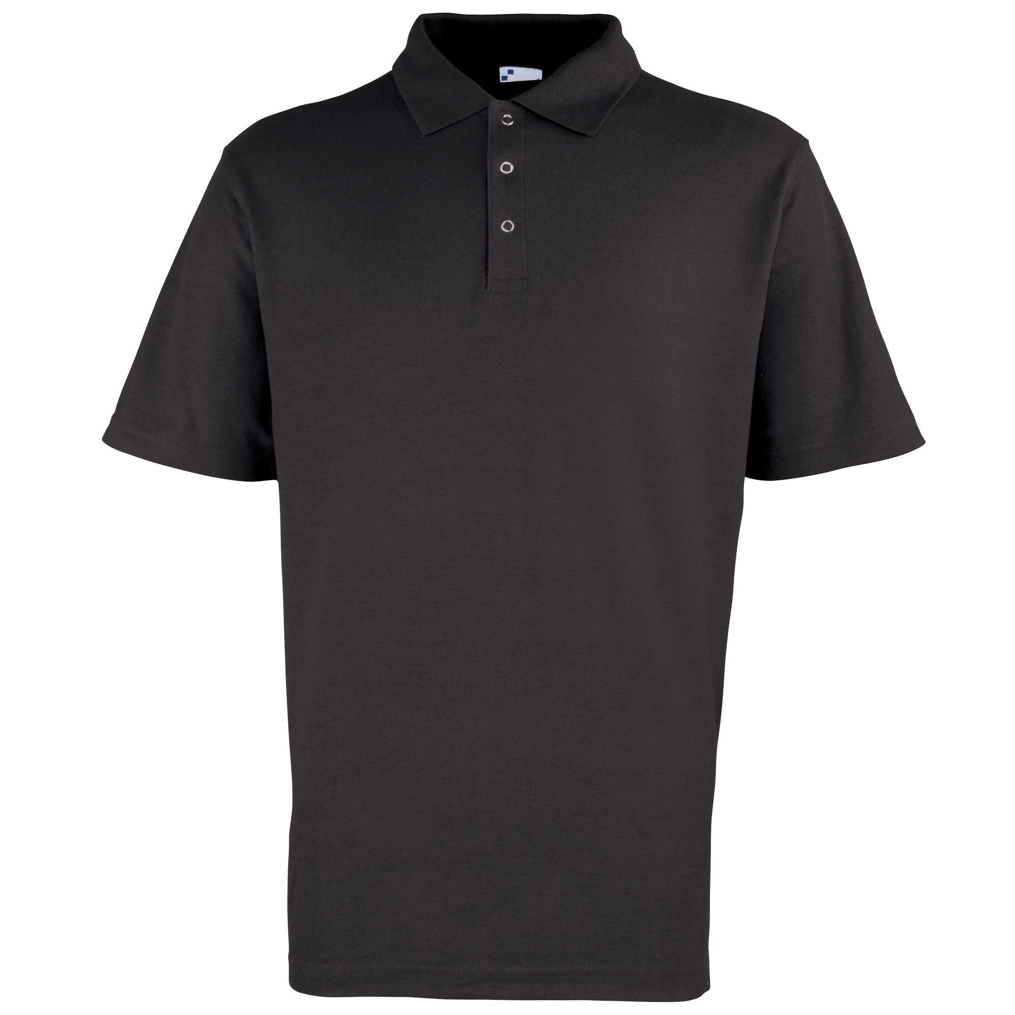 Premier Mens Stud Heavyweight Plain Pique Polo Shirt (L) (Black)