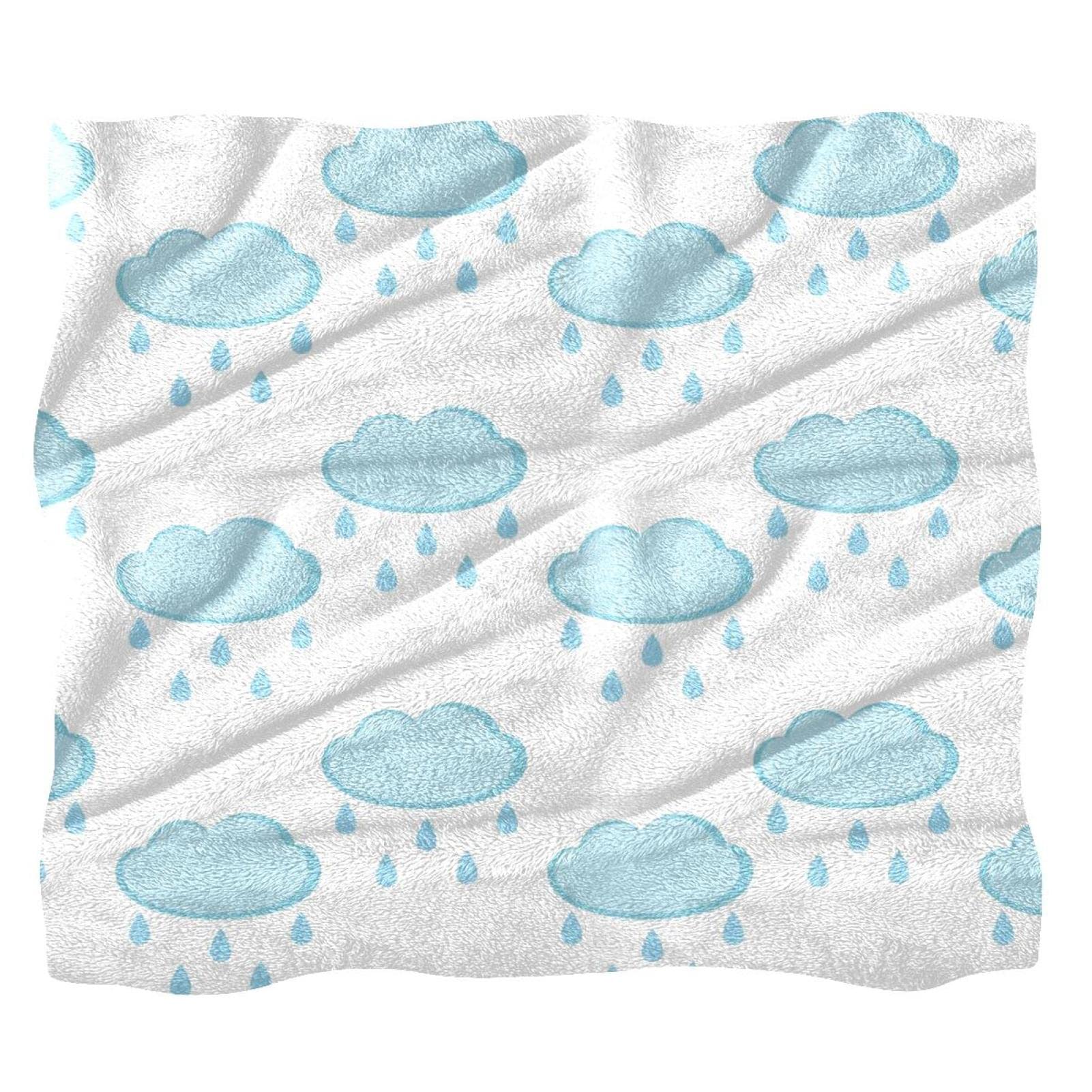 Couverture polaire bleu clair anti-froid pour lit et canapé douillet