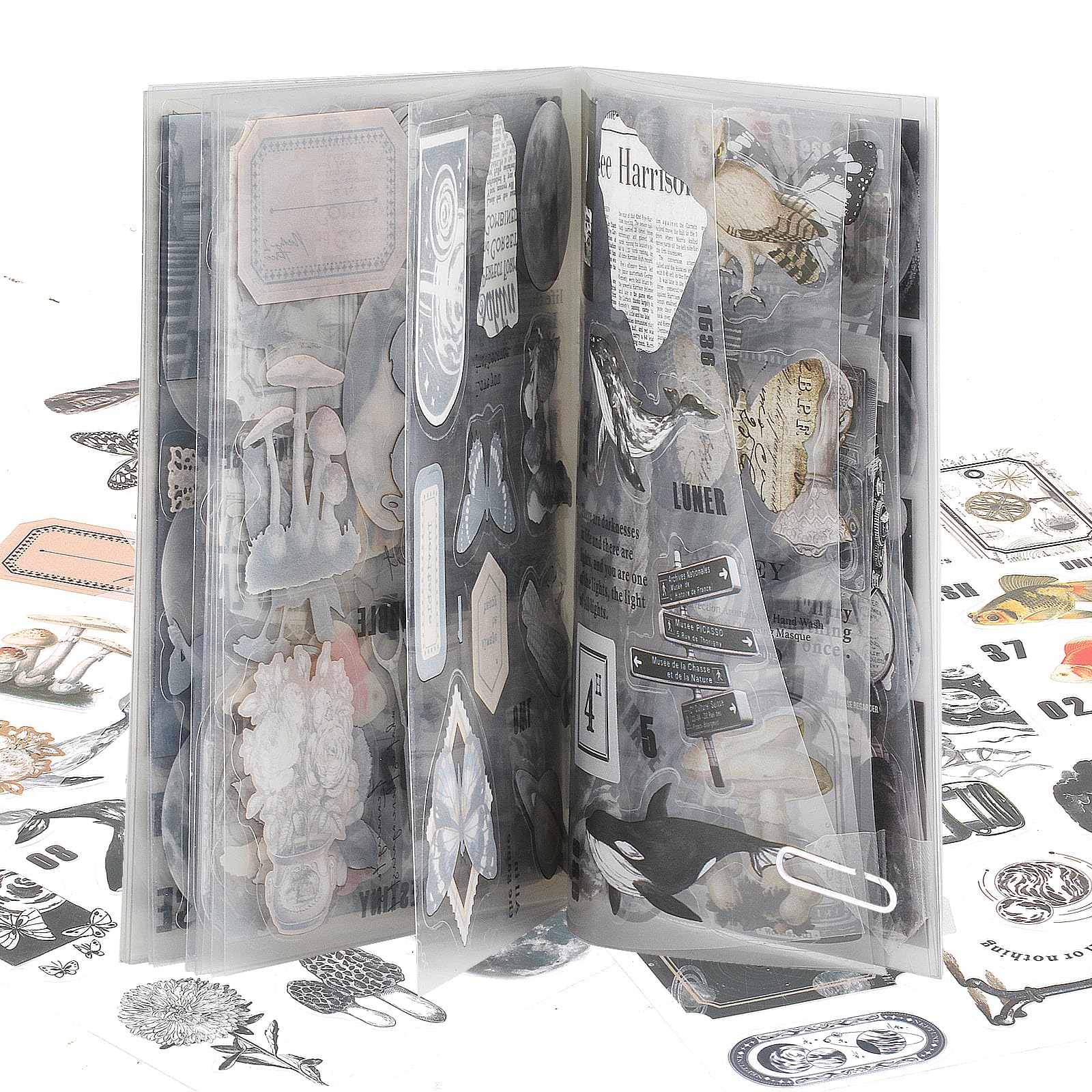 QUIIEOSKIA Pegatinas para Scrapbooking, Pegatinas Stickers Bullet Journal, Pegatinas Decorativa Vintage para Bricolaje, Álbumes de Recortes, Calendario, Cuaderno, Libro de Fotos, Diario Decoración