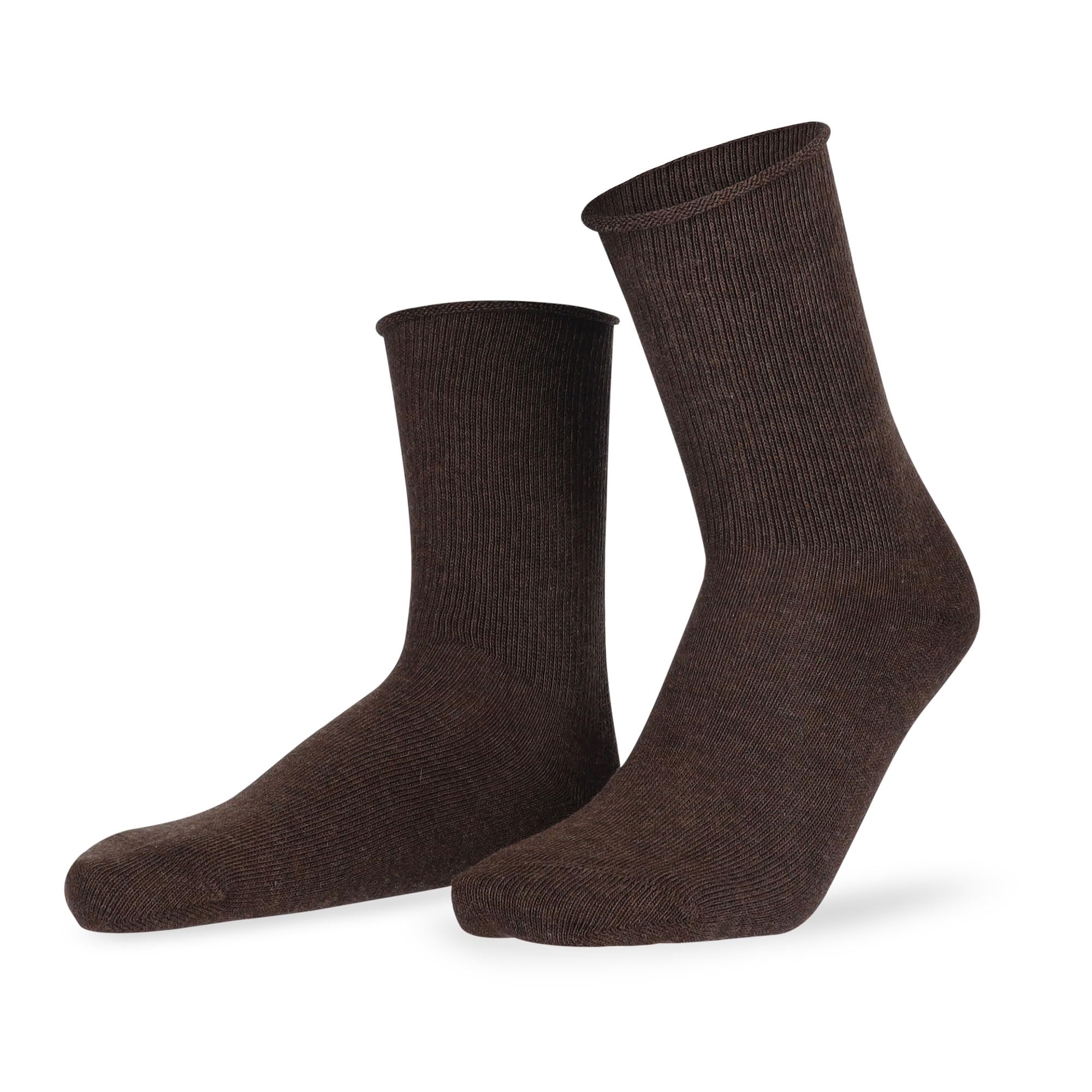 Hudson Relax Soft druckfreier Bund Socks, Brownmel.,