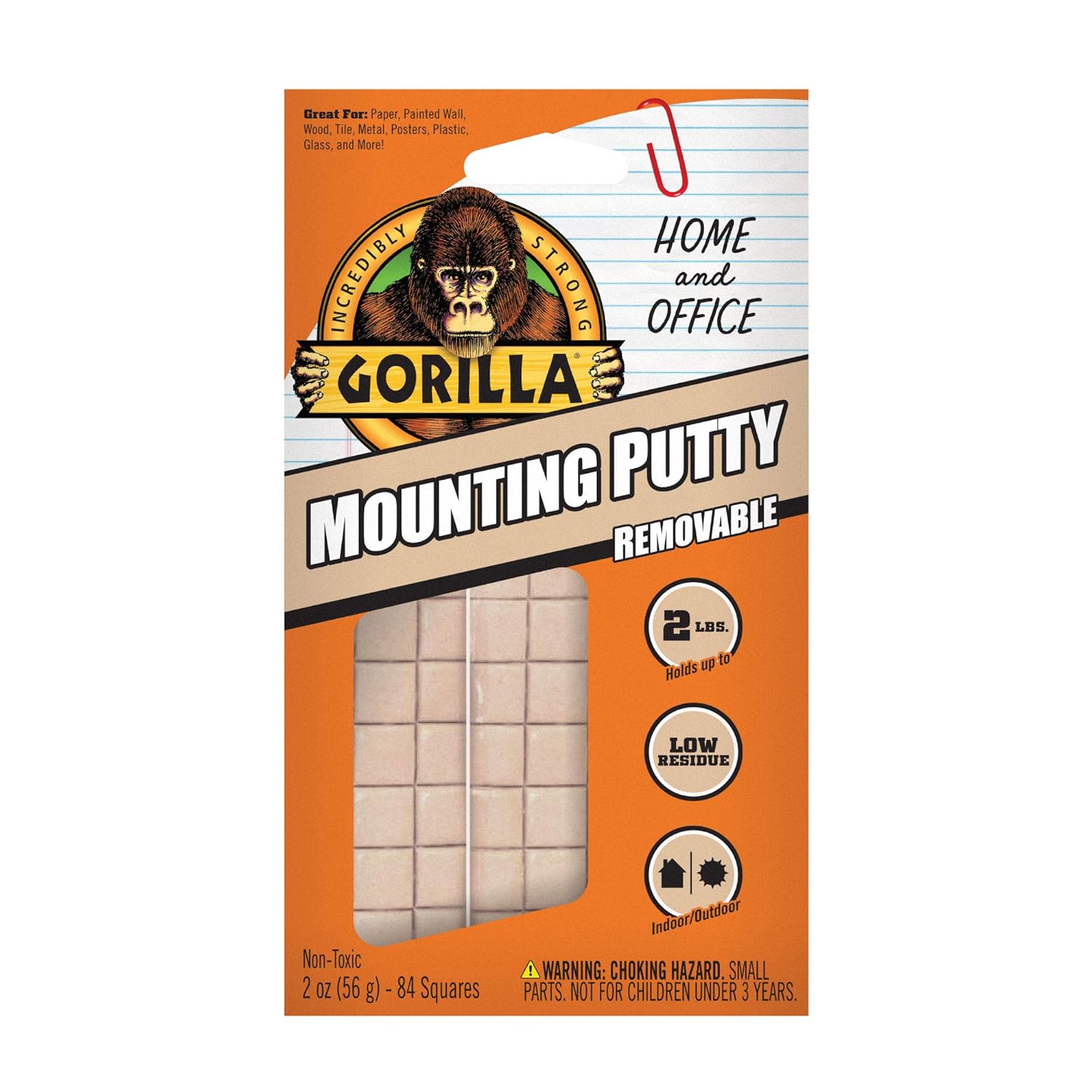 Gorilla Mounting Putty Removable Mounting Adhesive 2 oz. / 84 Squares