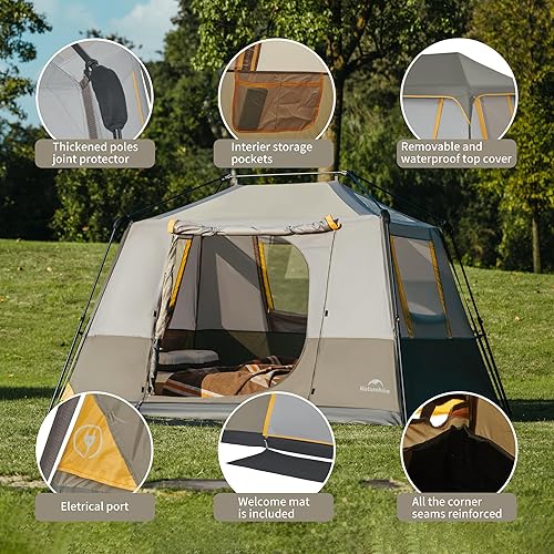 Miniatura 5 de Naturehike Cape - Tienda de campaña para 468 personas, tienda de campaña instantánea de fácil instalación de los 60 segundos, impermeable, grande,