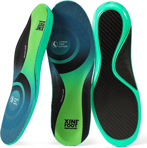 XINIFOOT Plantillas de rendimiento de fibra de carbono que absorben los golpes, plantillas deportivas para correr, baloncesto, atletismo, plantillas