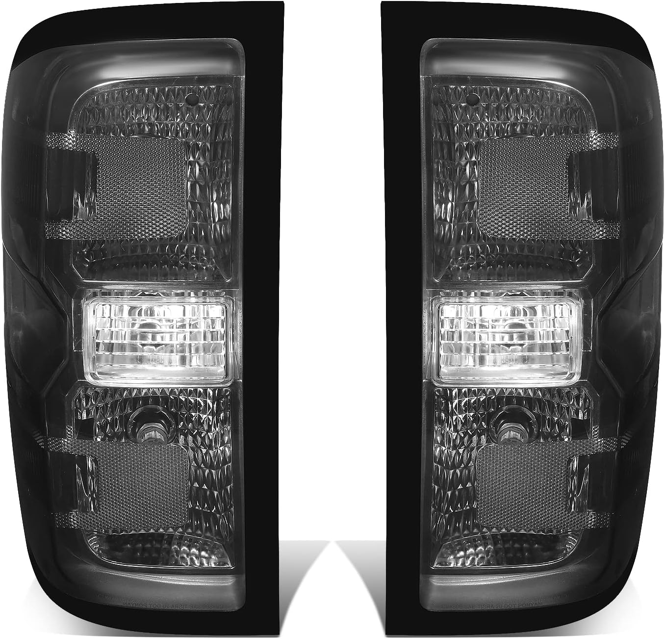 TL-ZTL-002-BKSM Pair of OE Style Tail Lights Compatible with 14-18 Silverado 1500/15-19 Silverado 2500 HD 3500 HD,Black/Smoked Lens