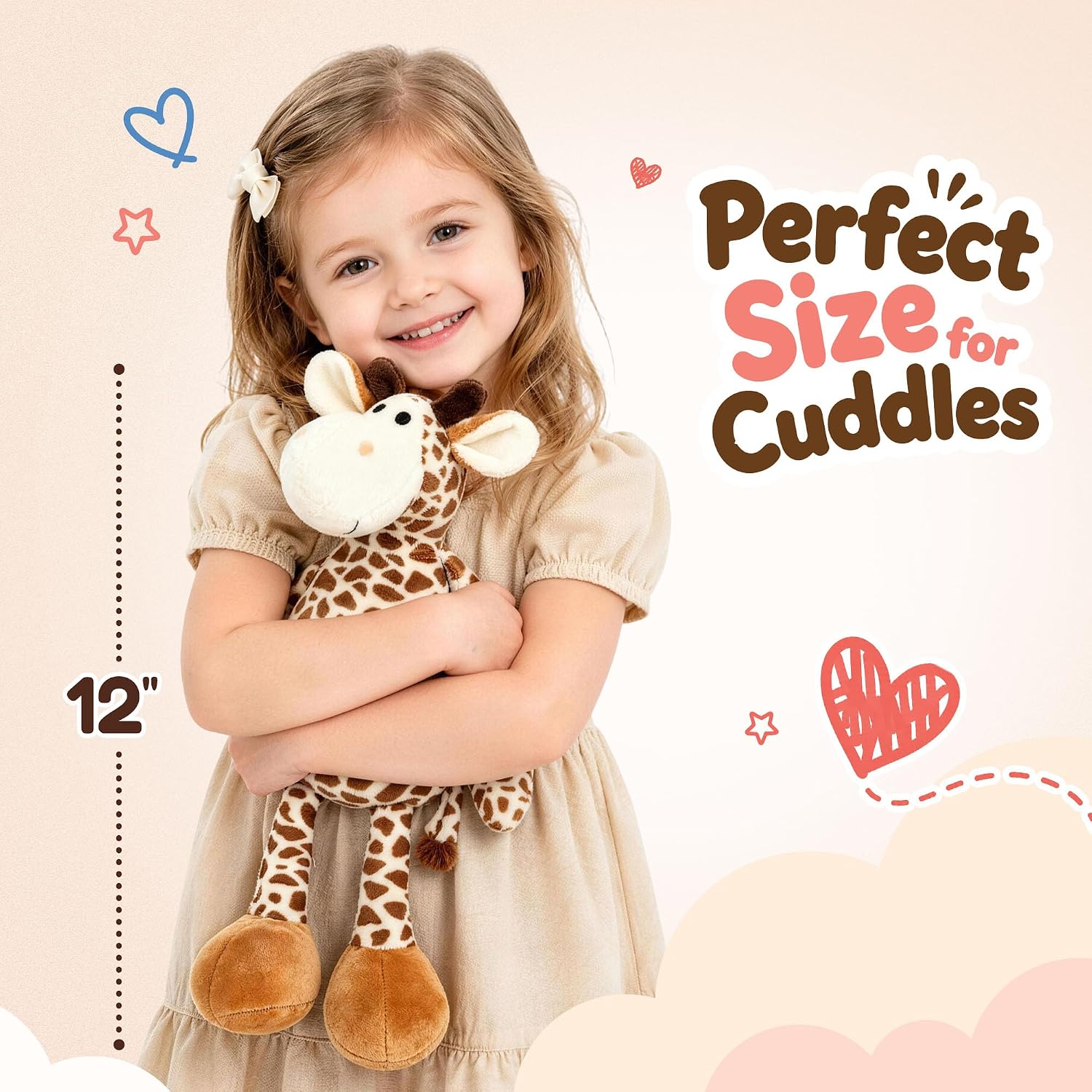 BenBen Giraffe Stuffed Animal, 12 inch Soft and Cuddly Giraffe Plush Toy image 4