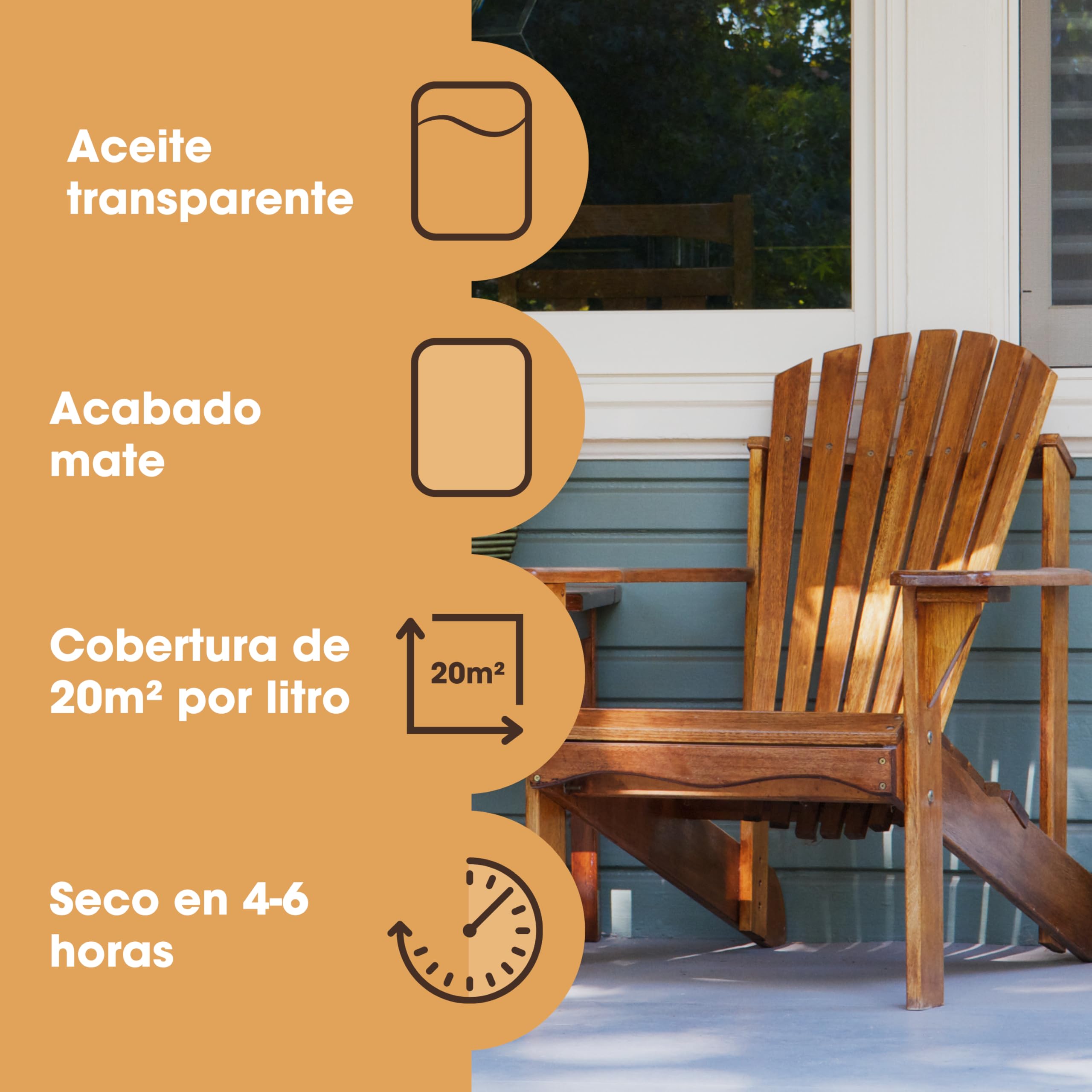 Aceite de teca para madera Furniture Clinic – 500 ml – Restaura y previene la sequedad en muebles de madera de exterior e interior – Tratamiento protector y restaurador de secado rápido