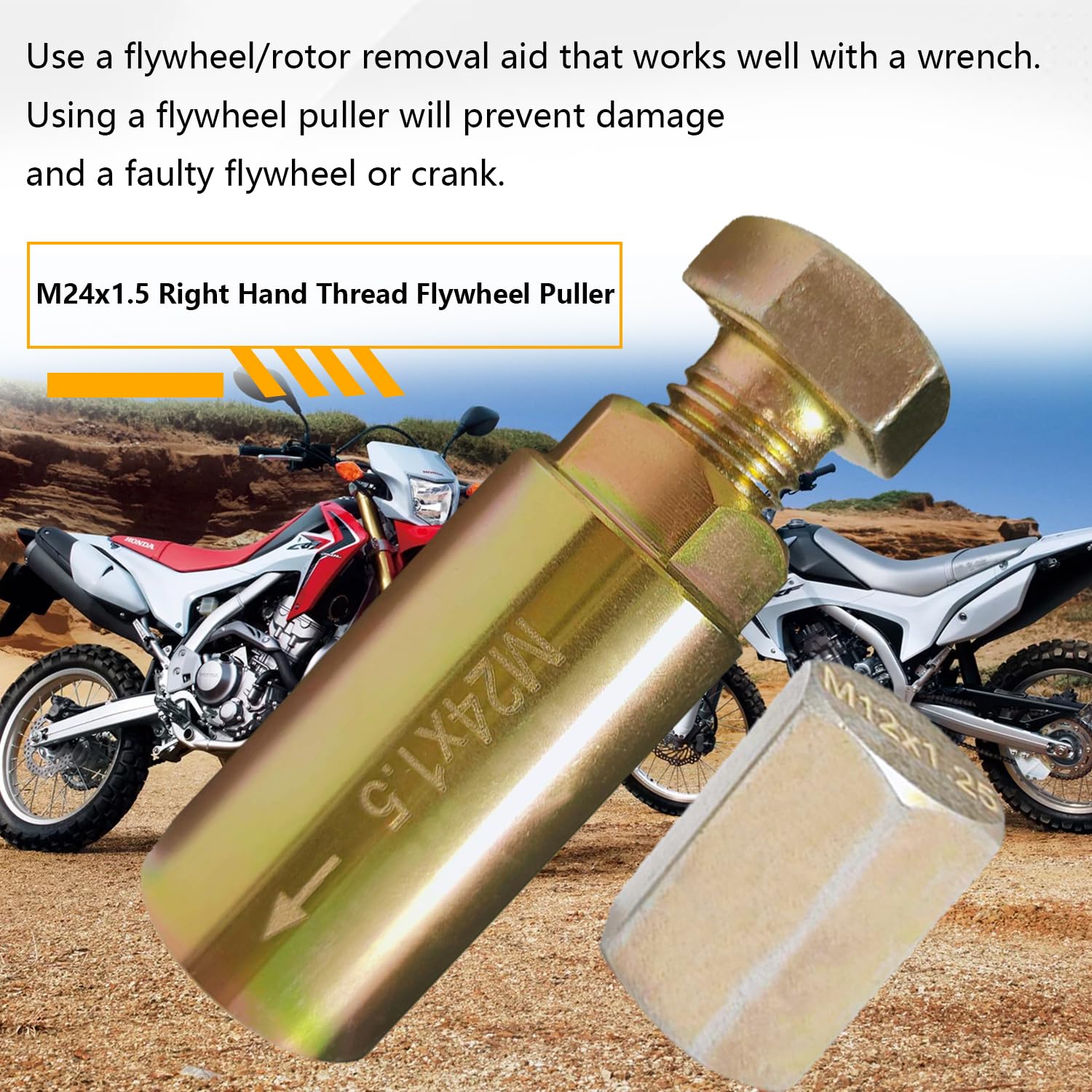 ATV Engine Repair Tool Flywheel Puller Remover 24mm X 1.5mm For HONDA CRF150R CRF250R CRF250X CRF450R CRF150R CRF250R Puller