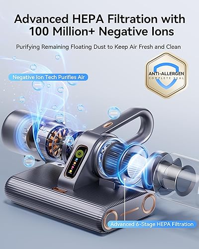 Miniatura 8 de PureMatt Pro - Aspiradora de colchón AI de succión máxima de 35 Kpa 100% alérgenos, polvo y eliminación de pelo de mascotas Aspiradora de cama con