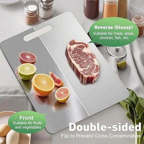Miniatura 3 de Tabla de corte de titanio Katuchef, 2026 nueva tabla de corte 100% pura de titanio para cocina, tabla de cortar de titanio pro doble cara, apta para