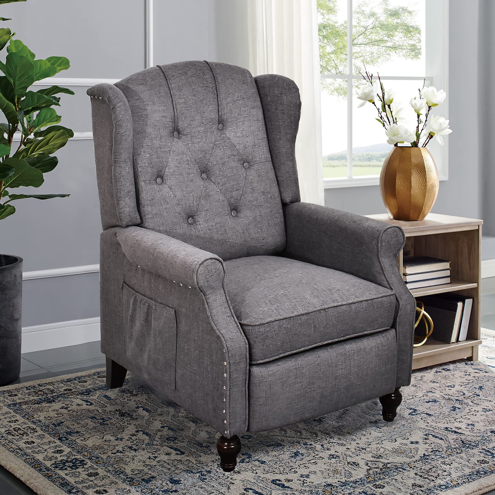 Buy NA Wingback Recliner Chair, Accent Chair with Massage and Heating