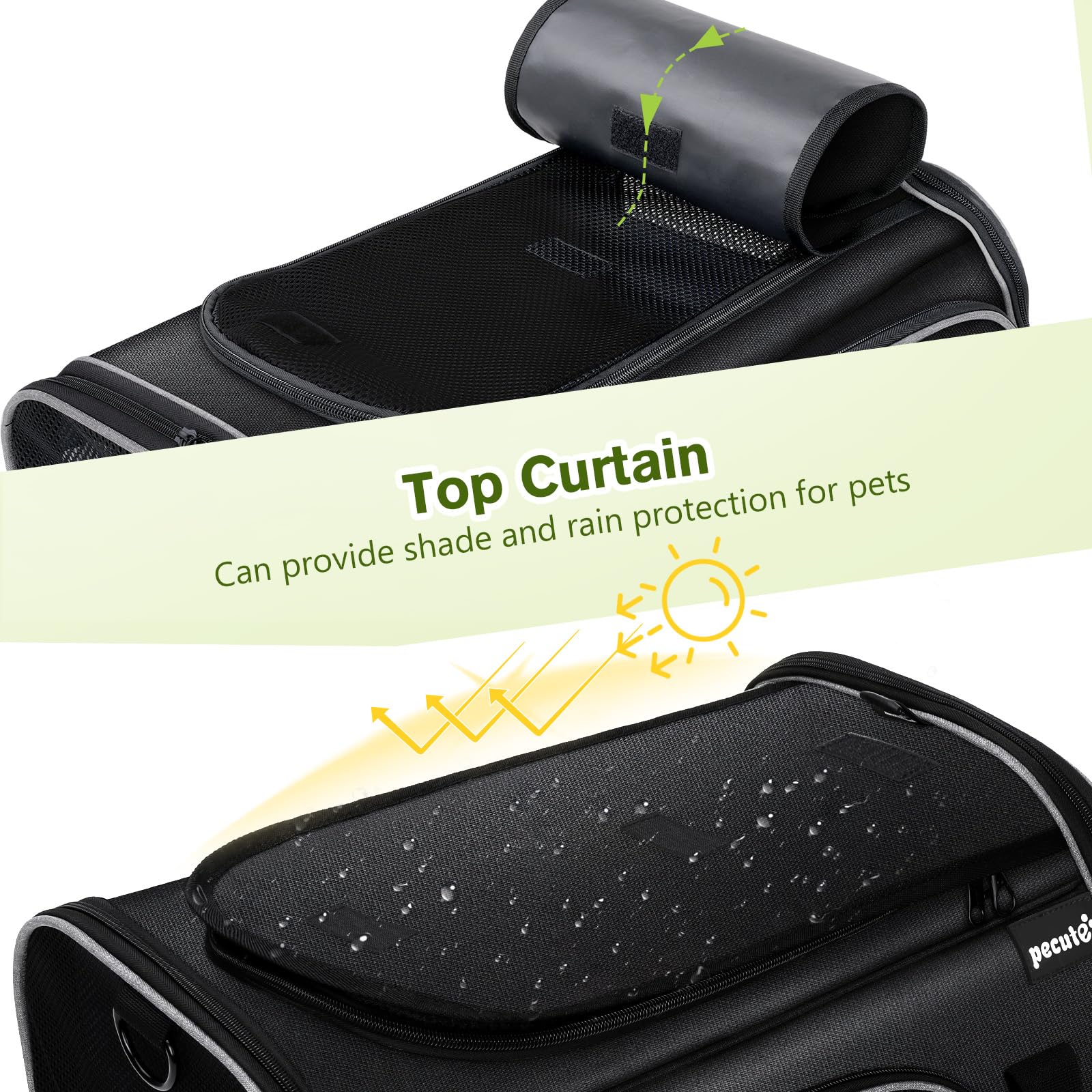Pecute Cat Carrier Expandable, Extra Large Pet Carrier Bag, Foldable Cat Carrier Bag with Breathable Mesh, Pet Carrier Transport Bag for Dogs and Cats, with Shoulder Strap and Pet Bowl - image 6