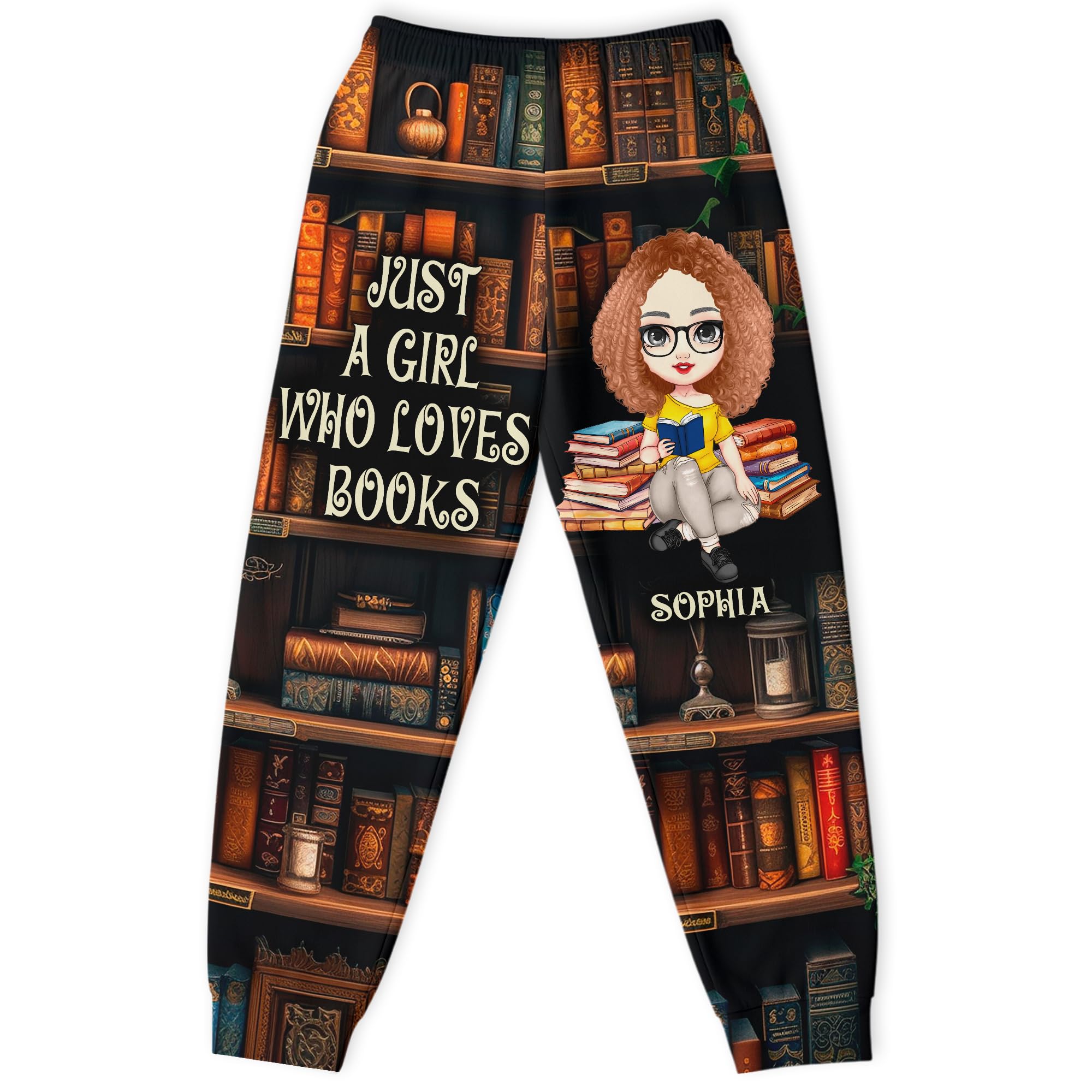 Just A Girl Who Loves Books Sweatpants Custom Sweatpants Personalized Bookish Gifts for Book Lovers Women Reader