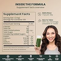 Vista 5 de EVARA Moringa en polvo orgánico (12 onzas/11.99 oz) Polvo de hoja de moringa 100% puro y orgánico con nutrientes vitales Para una fuerte