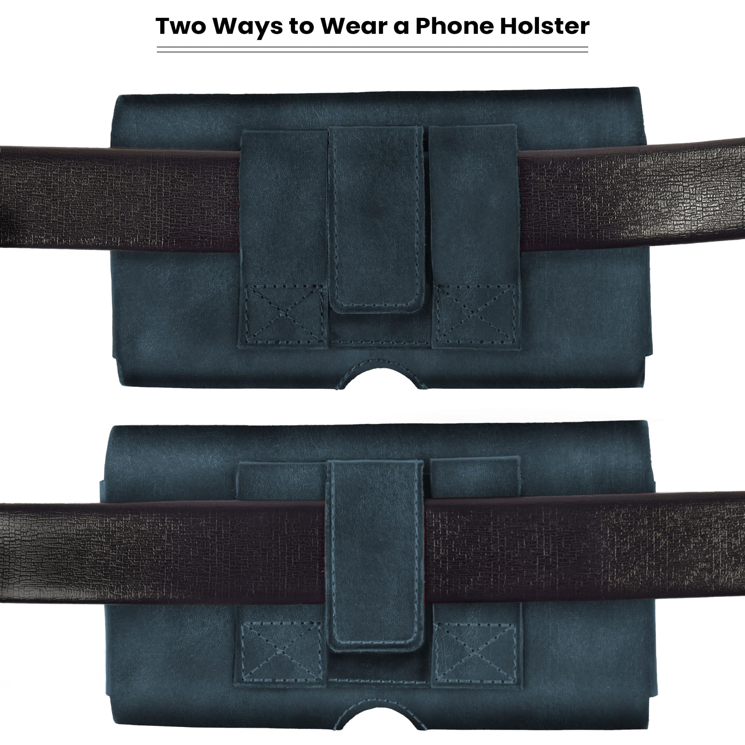 LEATHER VILLAGE Fondina per telefono cellulare in vera pelle con clip da