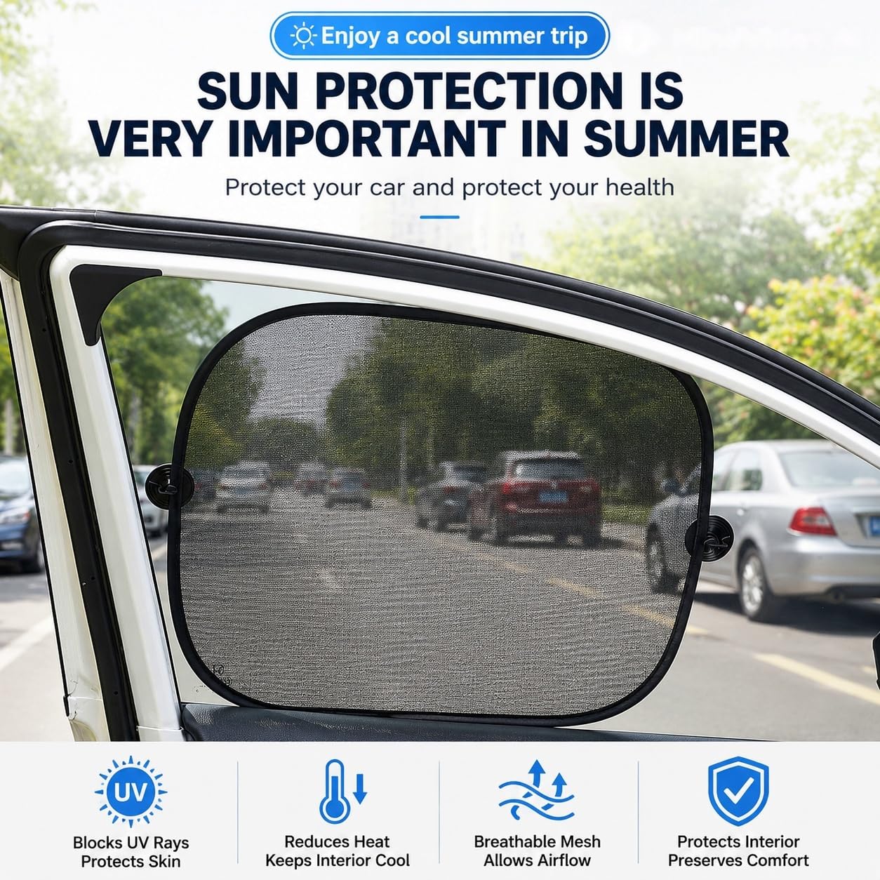 Auto Tendine Parasole per Volkswagen Touran 7seats 2016-2026, Tende per Finestrini Laterali Protezione Solare Anti-UV Accessori Pieghevoli per Auto,5pcs Mixed Set B