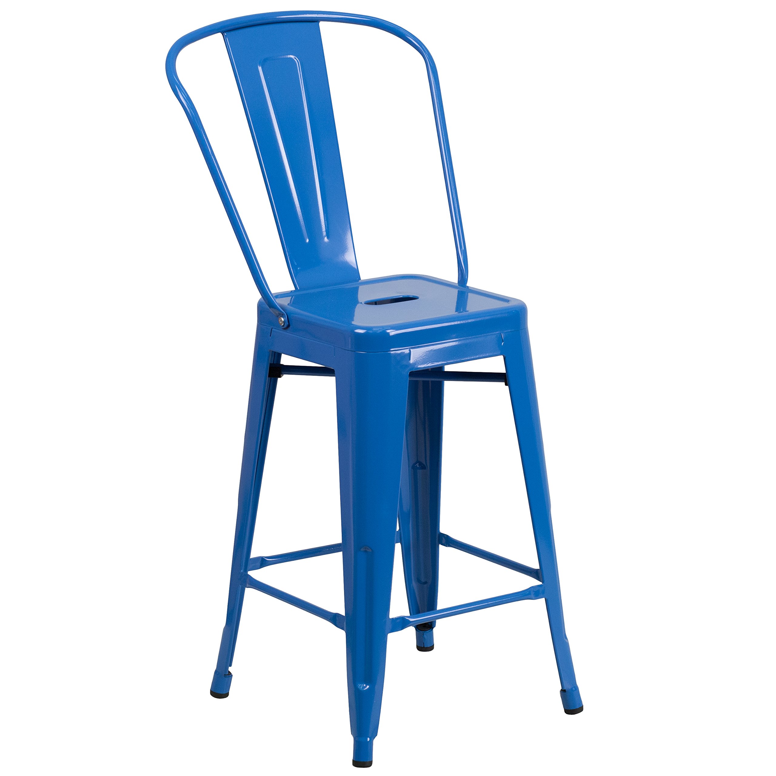 Flash Furniture Blue / 1 Pack / Metal Seat Stools & Bar Chairs