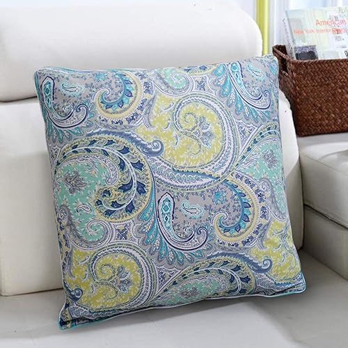 Vista 3 de Softta Funda de almohada con diseño floral de cachemira, 800 hilos, 100% algodón egipcio (paquete de 2 unidades, sin edredón, sin relleno), funda