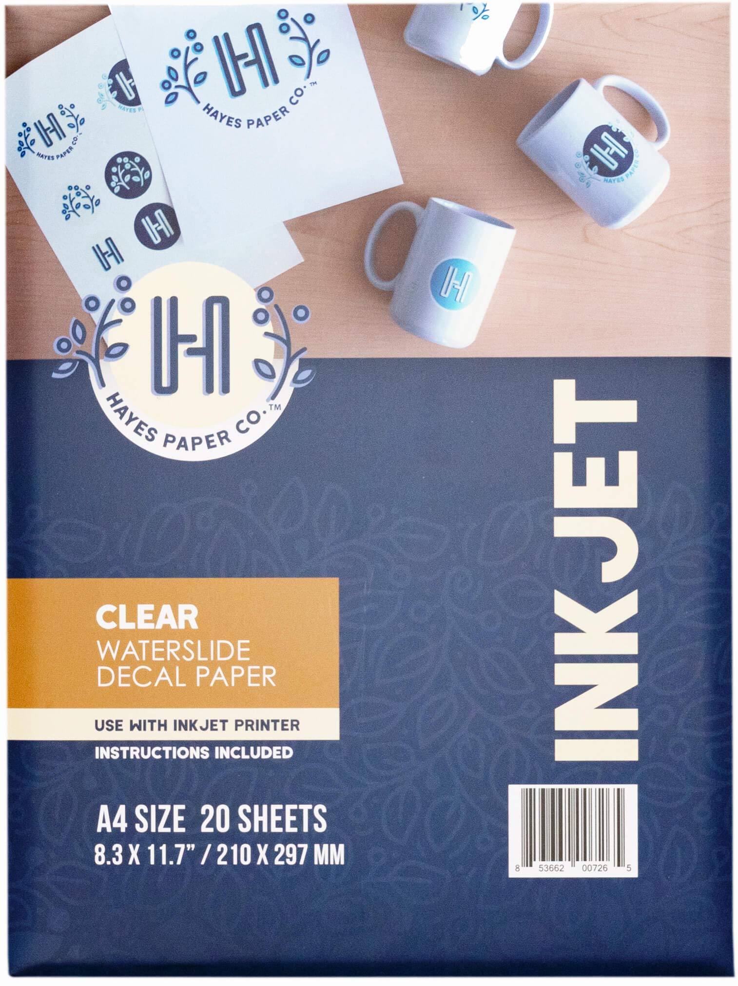 Buy Hayes Paper Co Waterslide Decal Paper Inkjet Clear 20 Sheets 