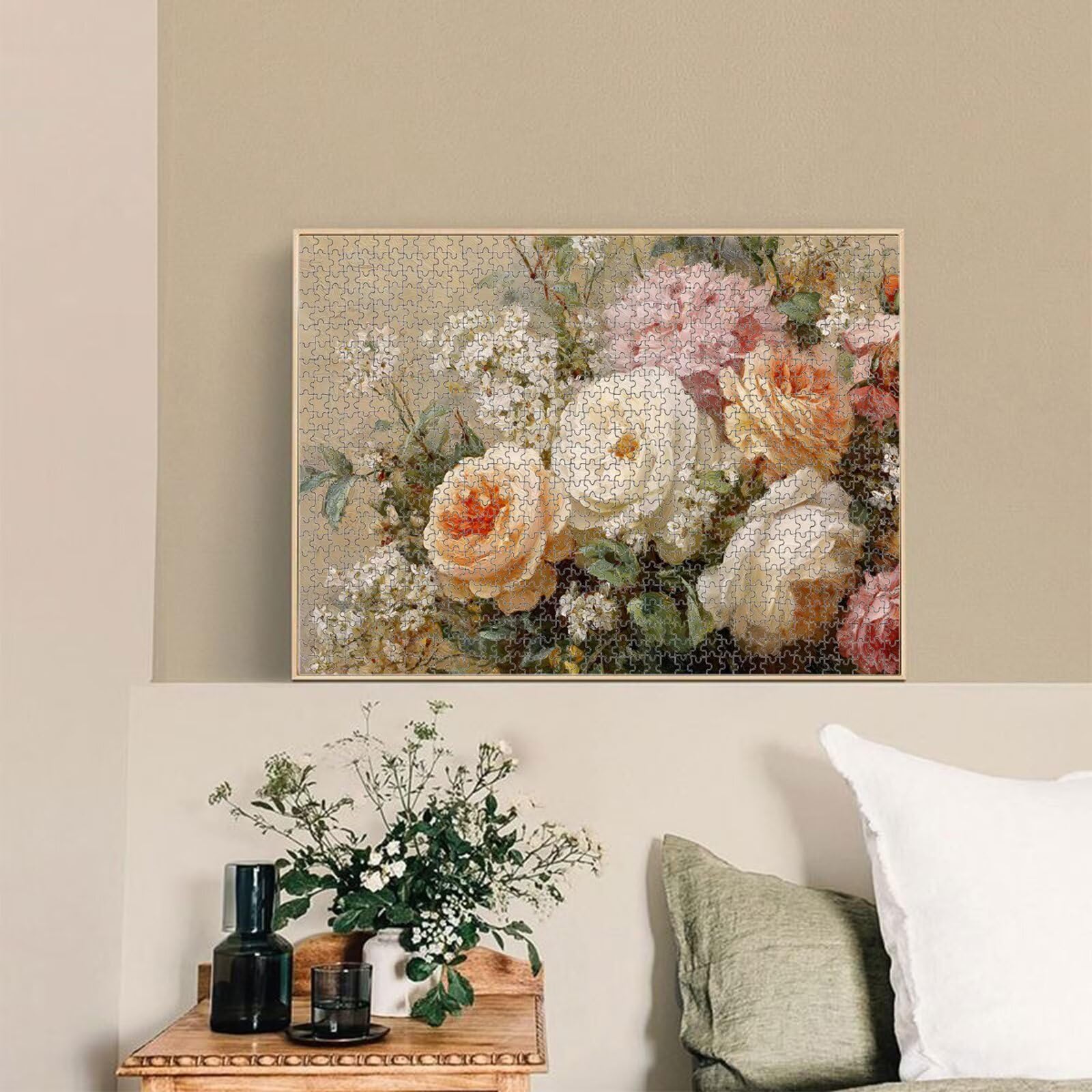 1000 Pièces Puzzle Adulte Rétro & Fleur Puzzle en Bois Robuste 1T#354 | Puzzle en Bois, Découpe de Précision, Encres aux Couleurs Vives, Loisir Relaxant, Décoration Intérieure, Cadeau, 50x75cm