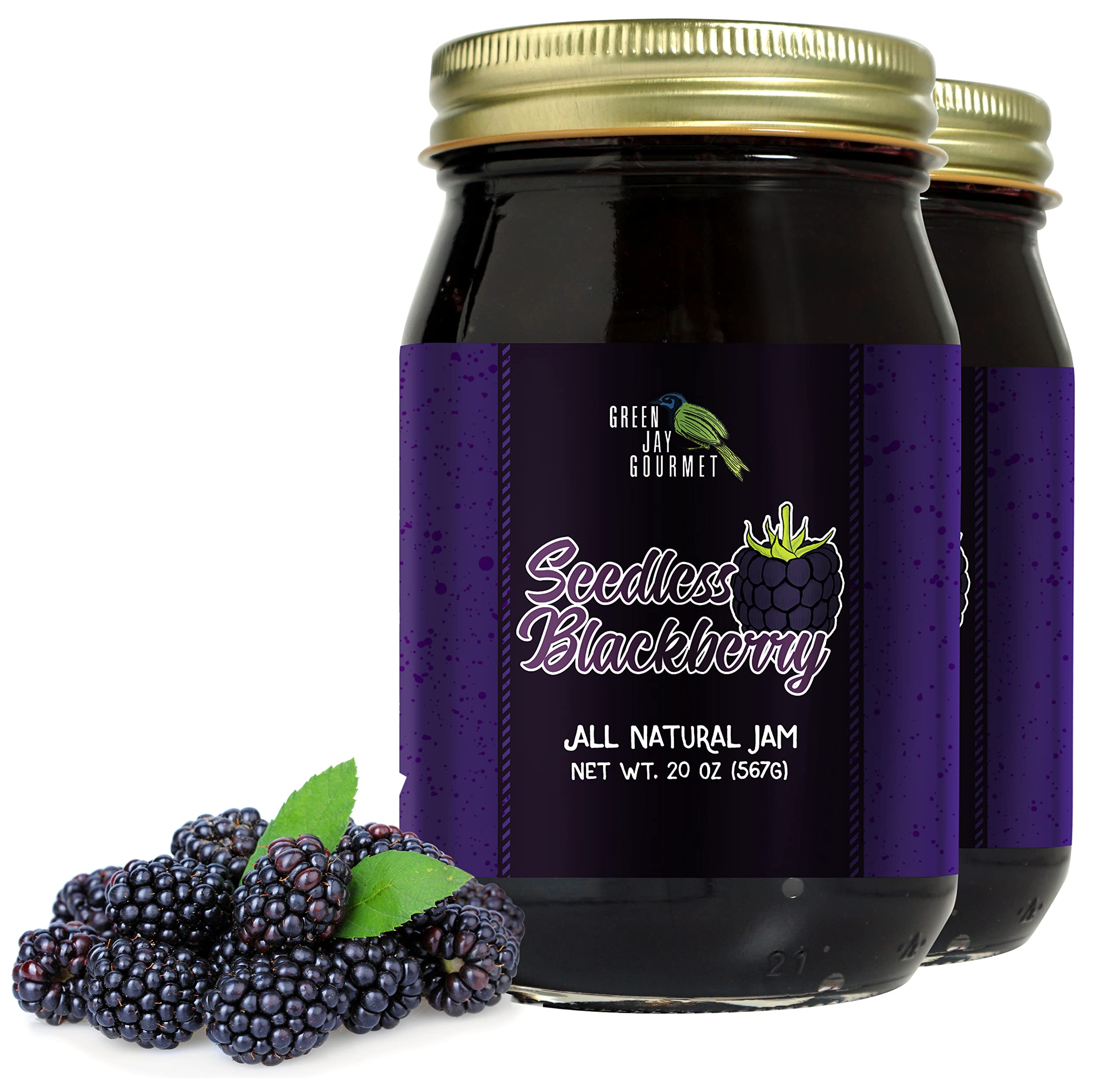 Amazon.com: Green Jay Gourmet Seedless Blackberry Jam – Smooth All