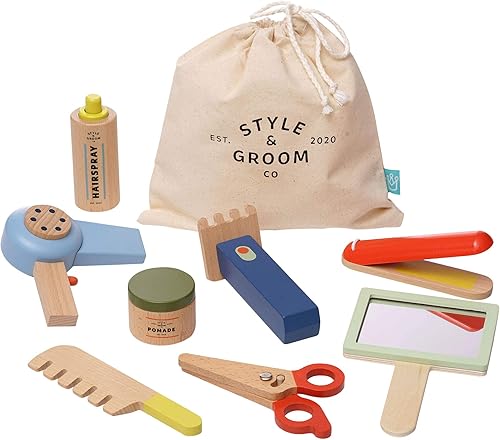 Manhattan Toy Style & Groom - Kit de 9 piezas de madera para niños y niños de imitación