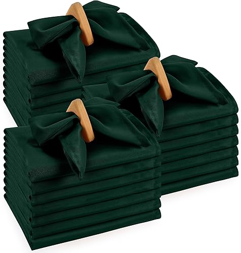 Vista 55 de Utopia Home Paquete de 24 servilletas de tela de 17 x 17 pulgadas, bordes con dobladillo 100% poliéster, lavables y reutilizables, ideales
