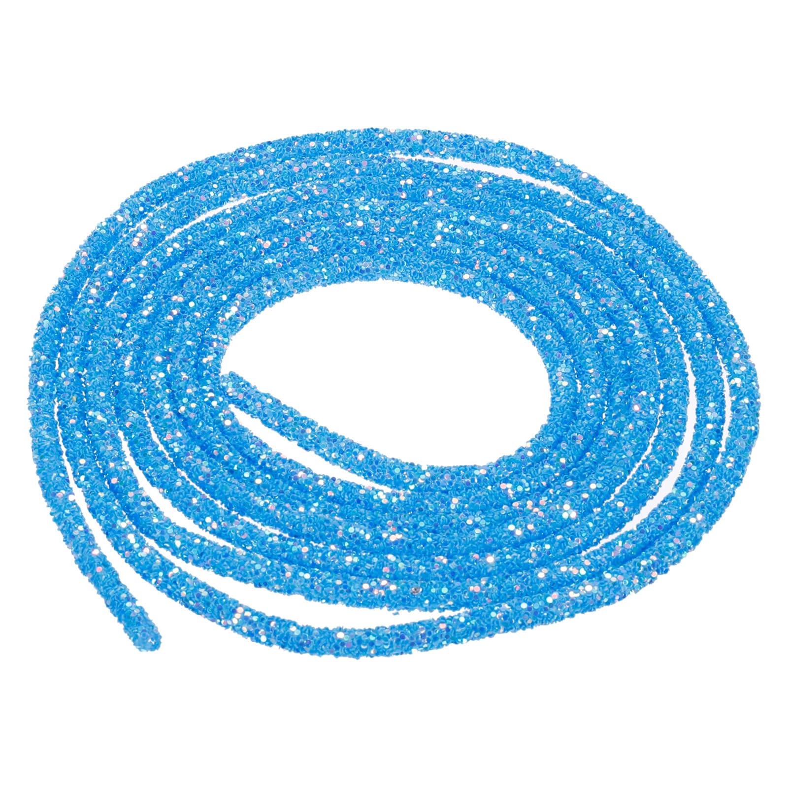 sourcing map 5 Yard 6mm 0.24 inch Glitter Sequins Rope Sequins Rhinestone Tube Cord for DIY Wedding Dresses Costume Clothing Shoes Jewelry Accessory Clear White — view 107