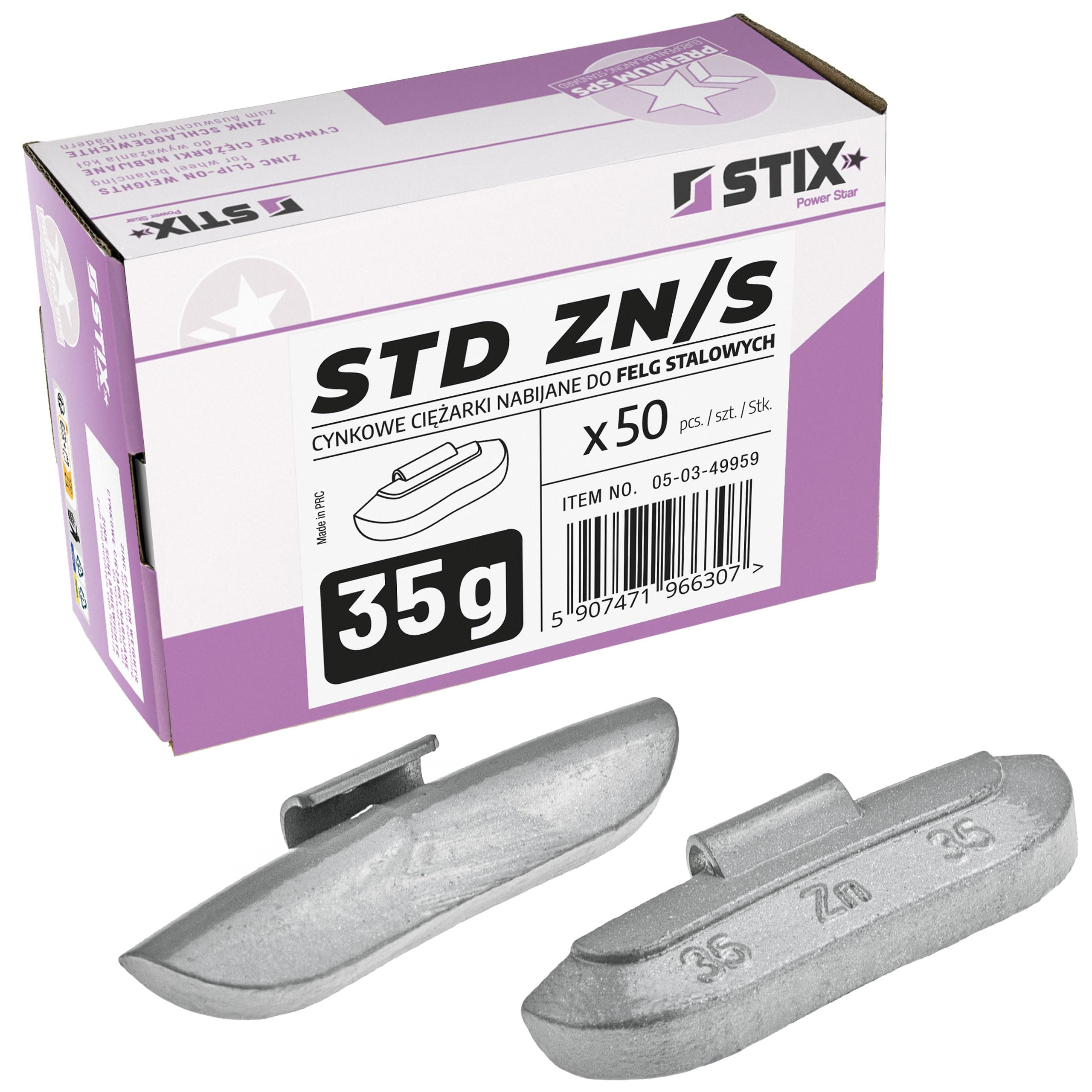Stix 50x Schlaggewichte 35g Auswuchtgewichte ZN Sortiment Wuchtgewicht für Stahlfelgen