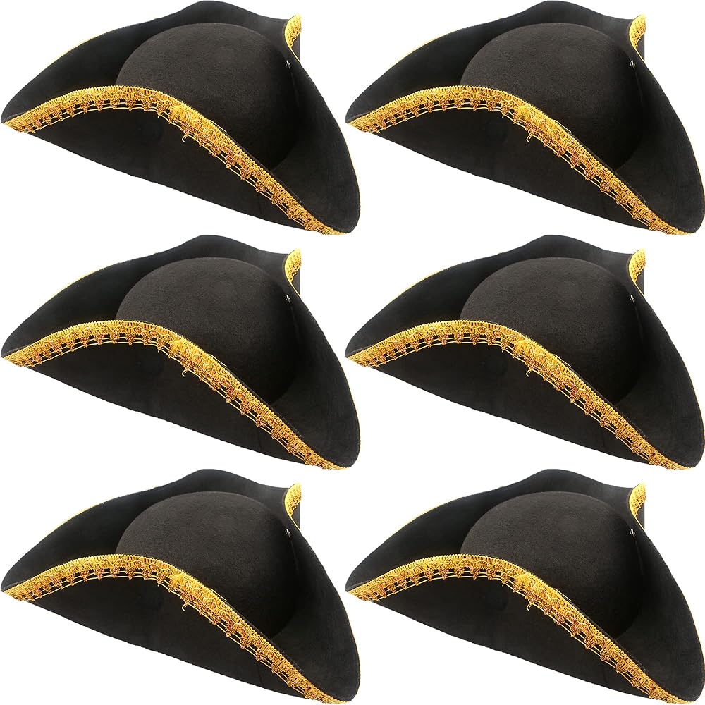 Amazon.com: SGBETTER 6 Pack Black Pirate Hat Felt Colonial