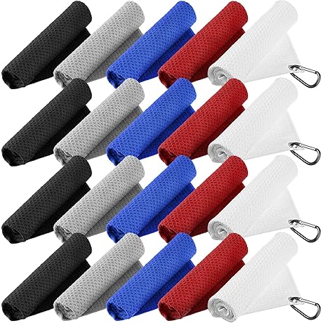 20-Count Golf Towel Hooks Microfiber Golf Towel