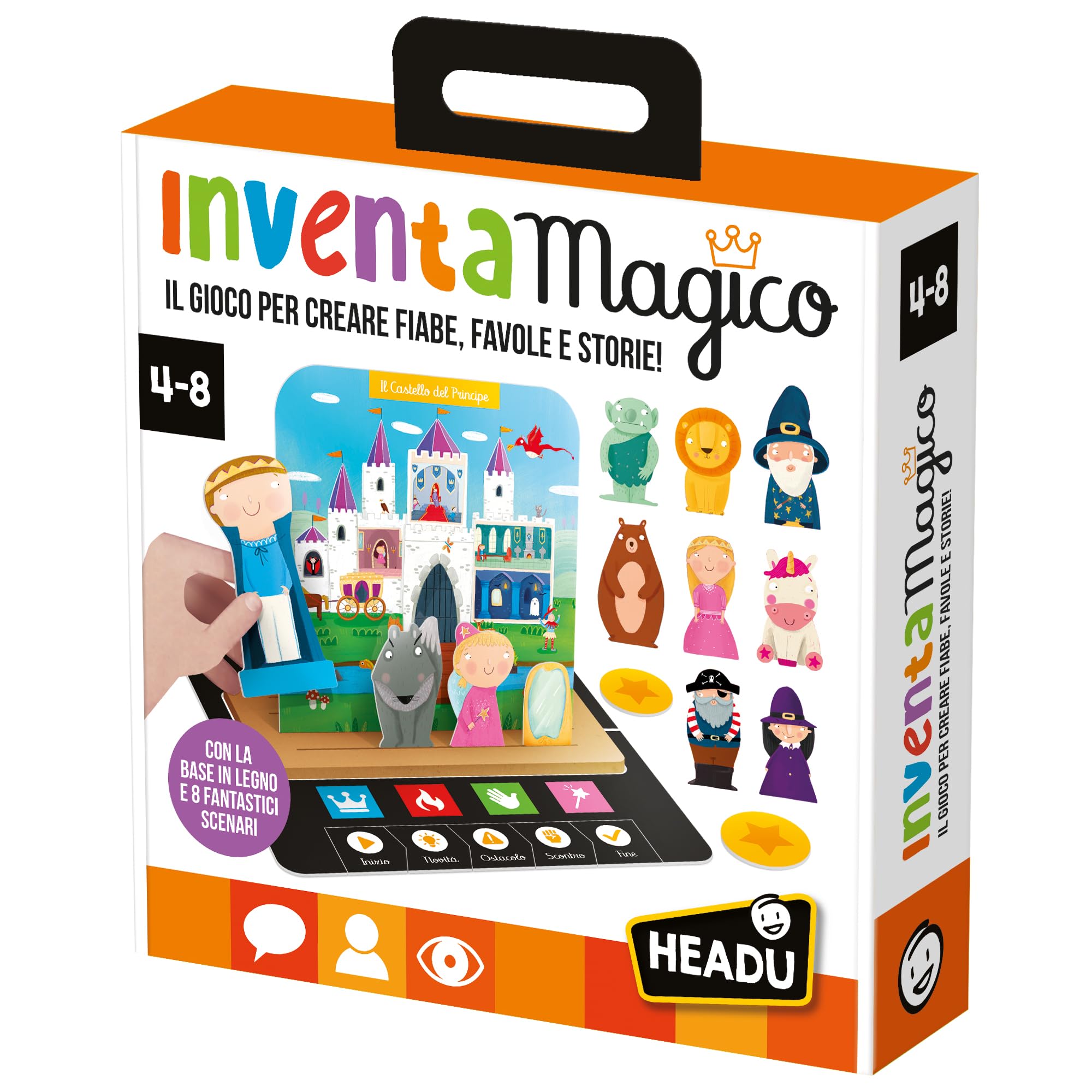 HEADU - L'Inventamagico! - Il Gioco per Creare Fiabe, Favole e Storie! - Un Gioco Educativo per Bambini dai 4 ai 8 anni - Made in Italy | IT61312