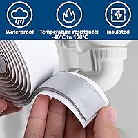 Vista 3 de Masilla de silicona moldeable de 79 x 1 pulgadas, cinta de masilla de sello de butilo impermeable de 0.197 in de grosor, cinta aislante gris