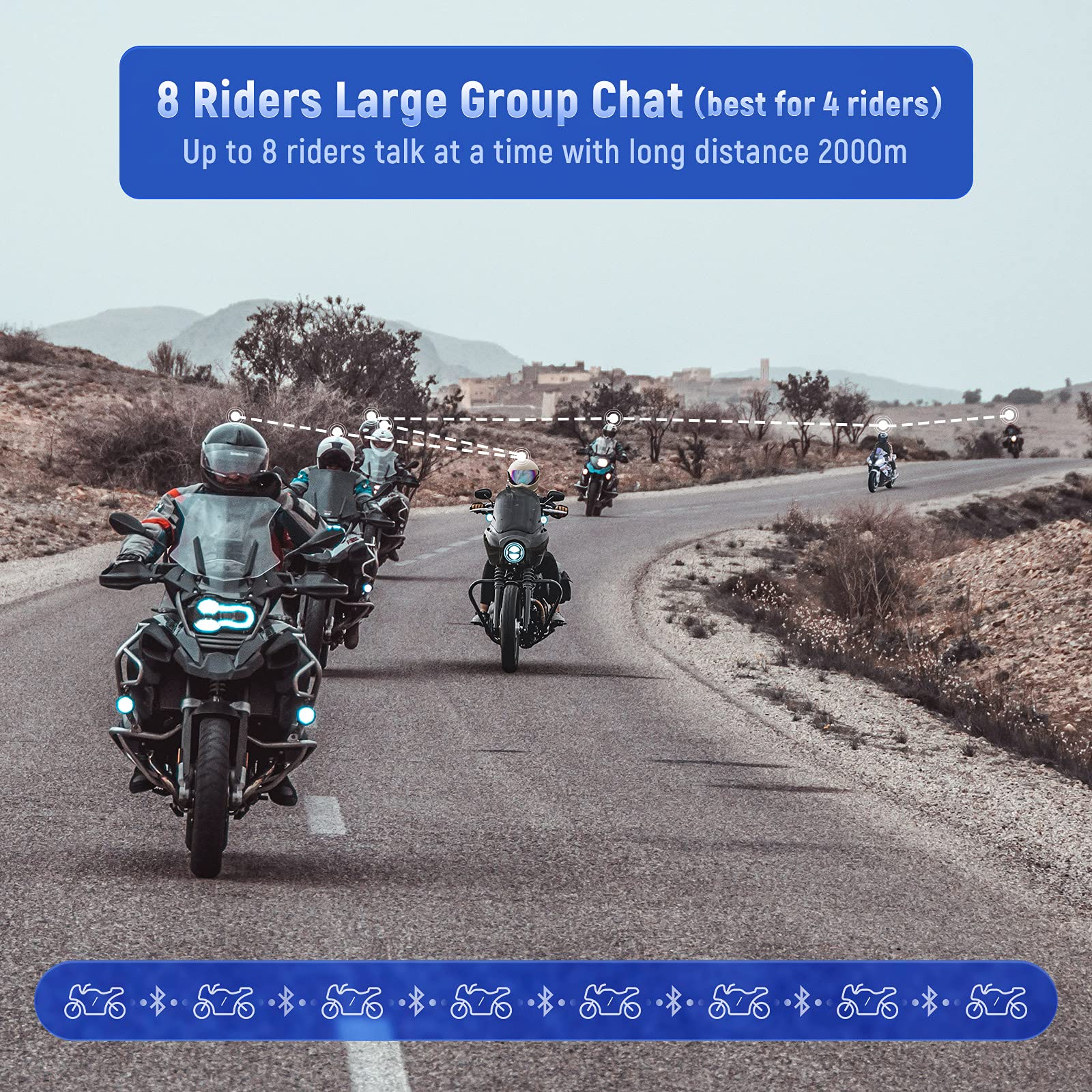 LEXIN 2pcs B4FM Motorbike With FM Radio, Helmet Bluetooth