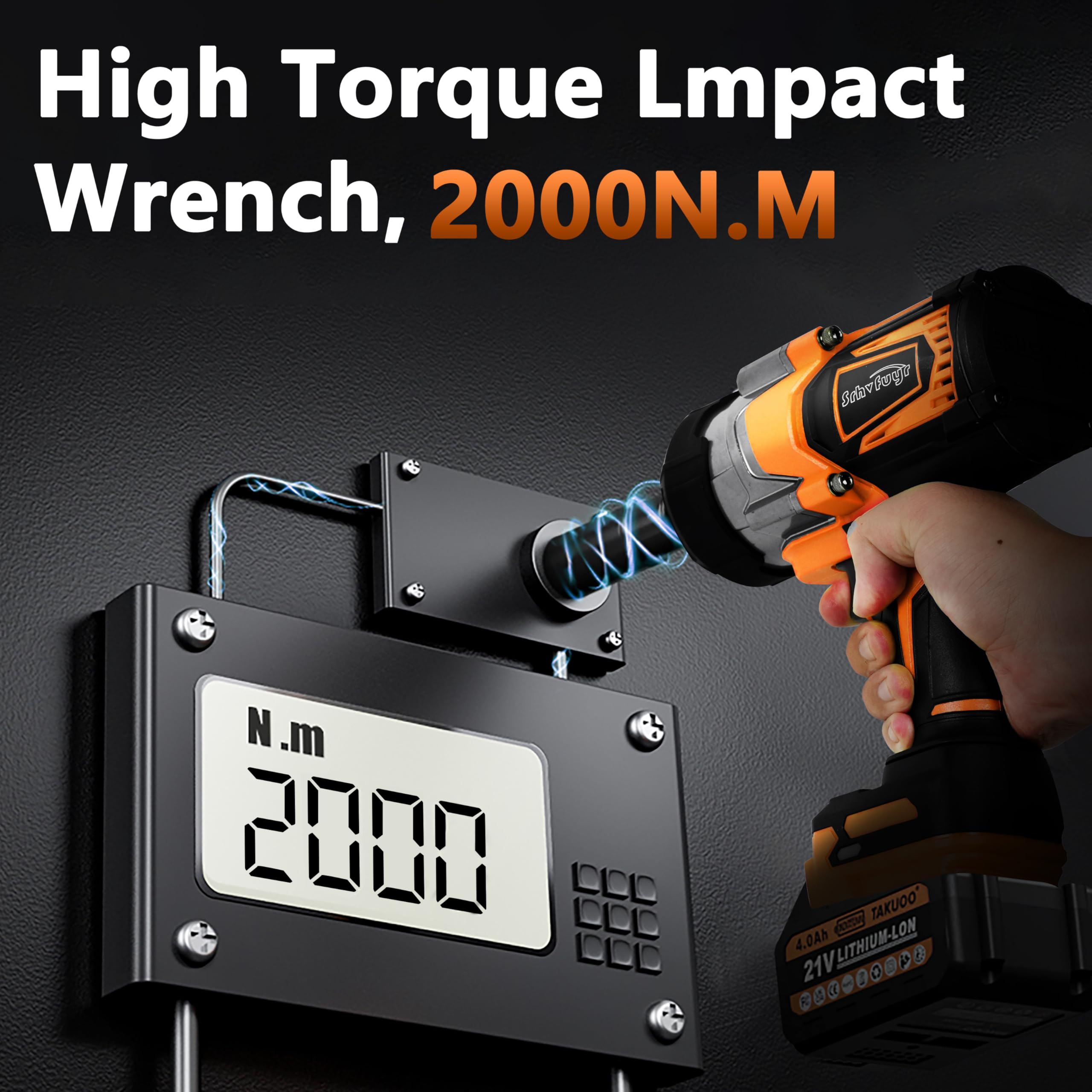 Amazon.com: 無繩衝擊扳手3/4 英吋(約1.6 公分)適用於DeWalt 20V MAX 電池,衝擊扳手1500FT-LBS(2000N.m)  高扭力無刷電動衝擊,有3 種速度模式電動衝擊起子(無電池) :