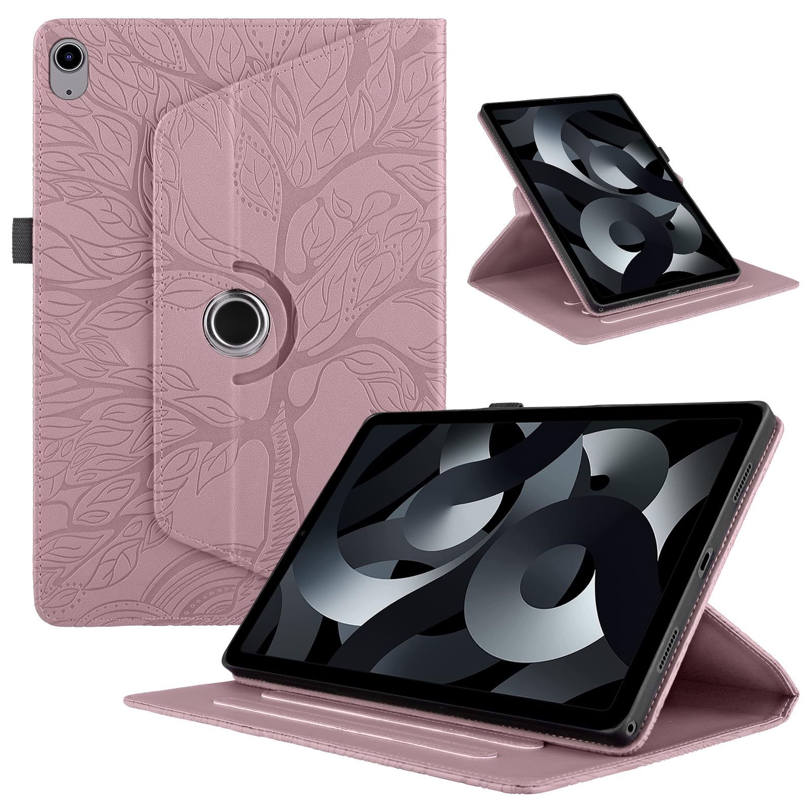 Funda para Samsung Galaxy Tab S9/ S8/ S7 11" (SM-X710/X700/T870) PU Cuero Tablets Protectora Cover 360°Carcasa Giratoria de ángulo Múltiple Stand Función Tablets Funda,Rojo Árboles — view 41