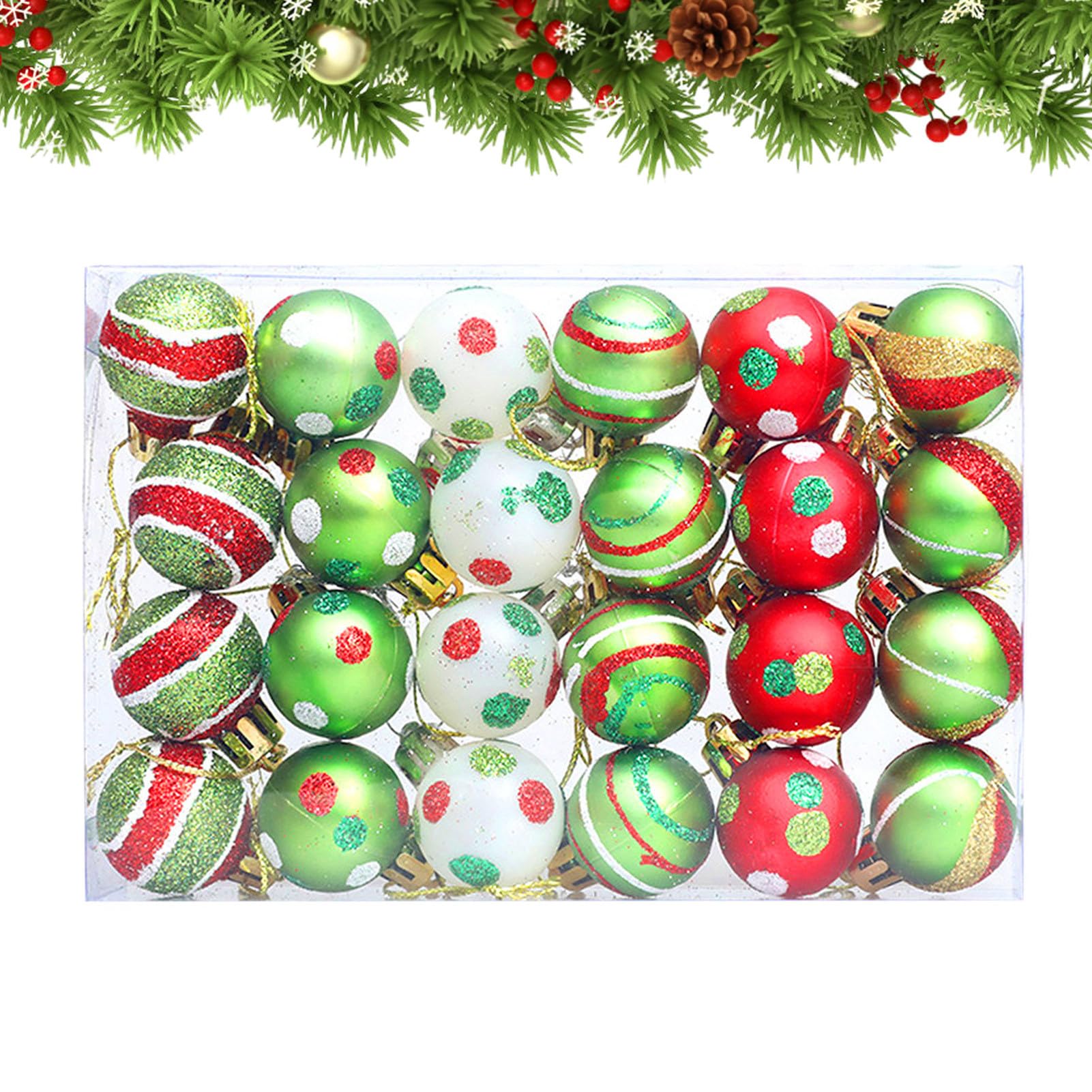 Boules de Noël incassables de 3 cm pour décoration de sapin en vrac