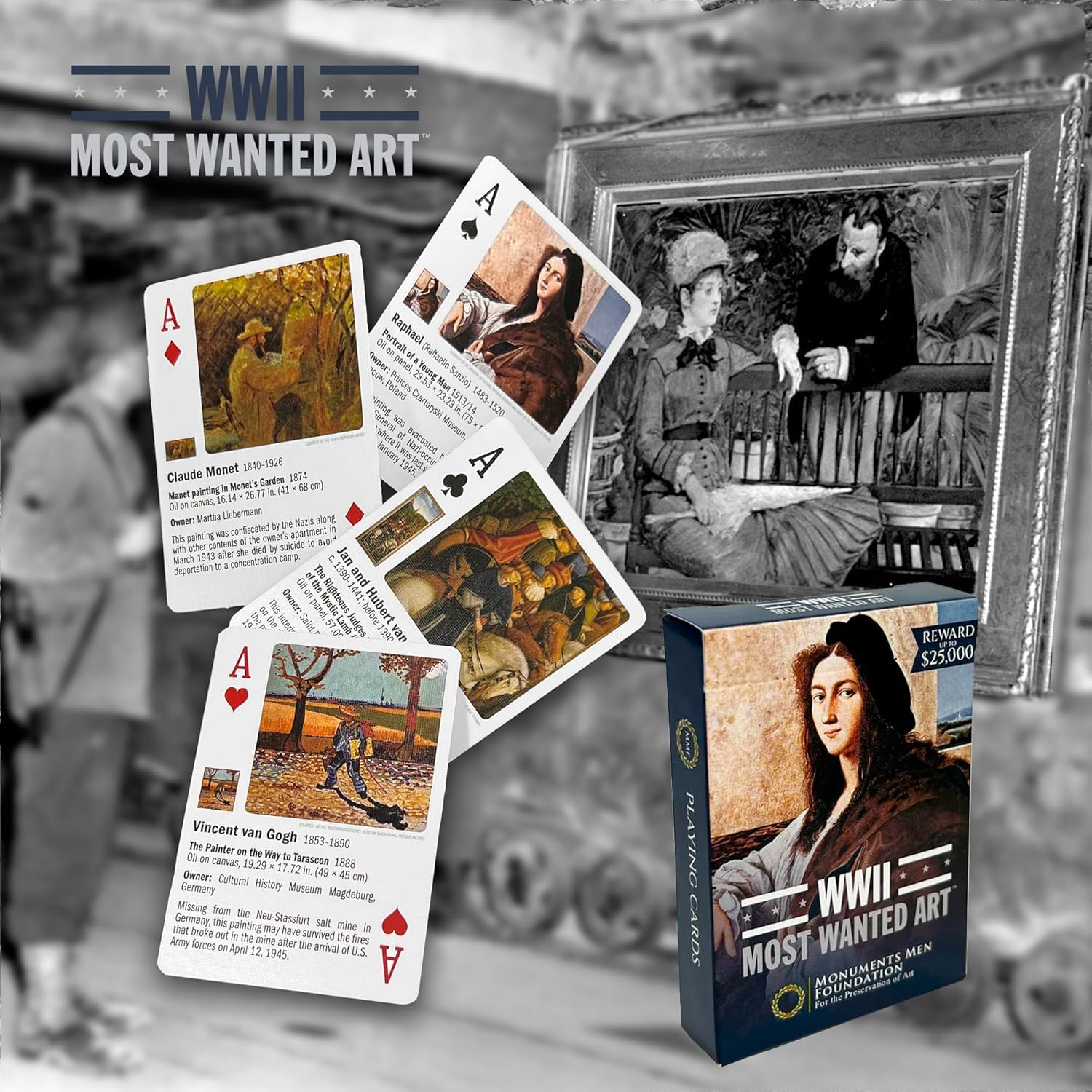 Monuments Männer und Frauen Standard Poker Spielkarten mit kulturellen Objekten & Kunstwerken Thema Premium 54 Karten Full Deck mit Jokern, Casino Fun Game Night für Freunde und Familientreffen