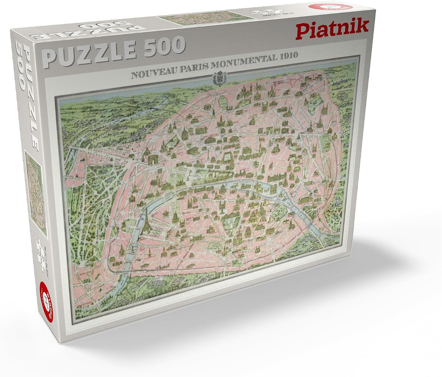 MyPuzzle Piatnik: City Map of Paris 1910 - Premium 500 Piece Jigsaw Puzzle for Adults