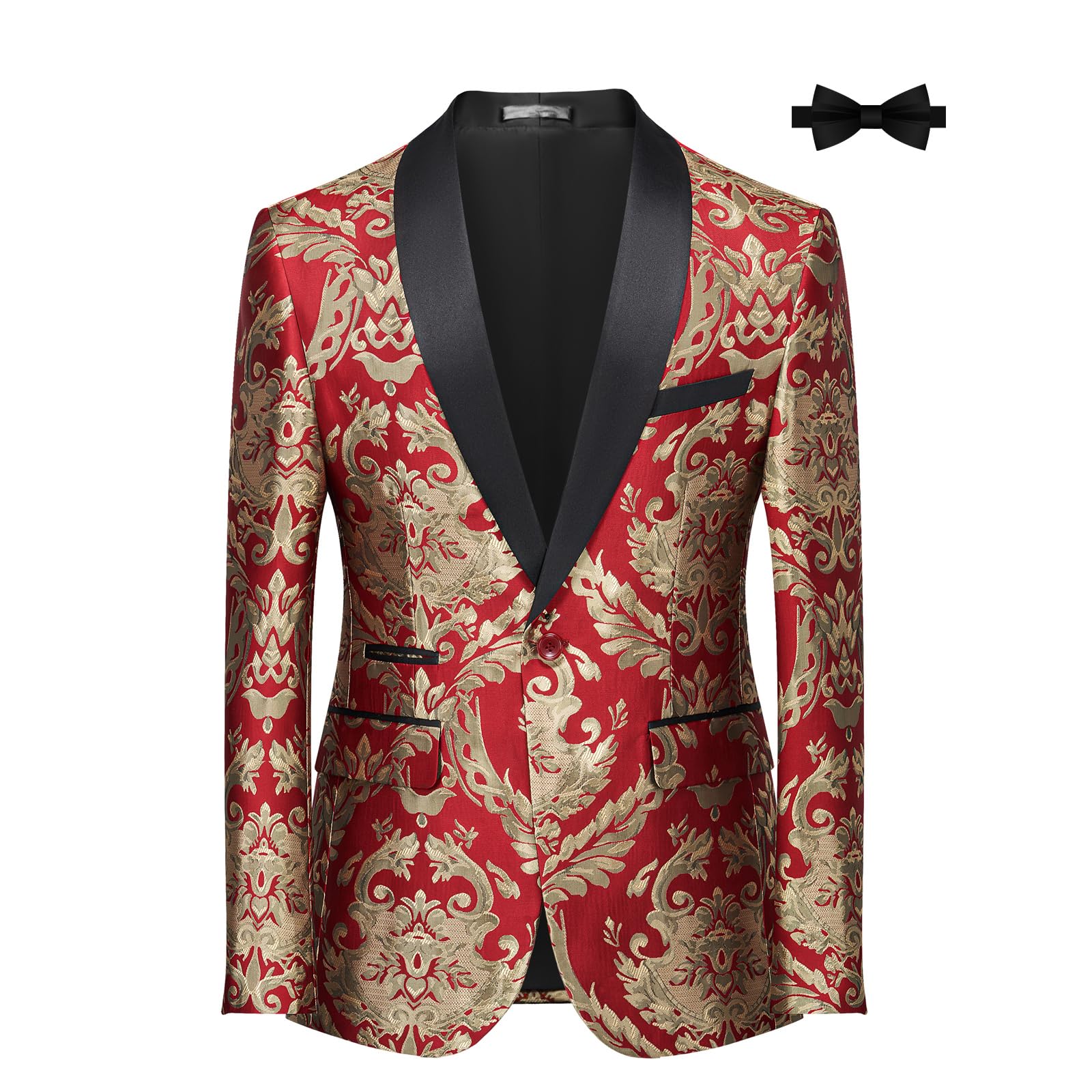 Tuxedo Suits for Men 2 Piece Regular Fit Suit Floral Blazer Jacket Waistcoat Pants Men Suit Set for Wedding Prom