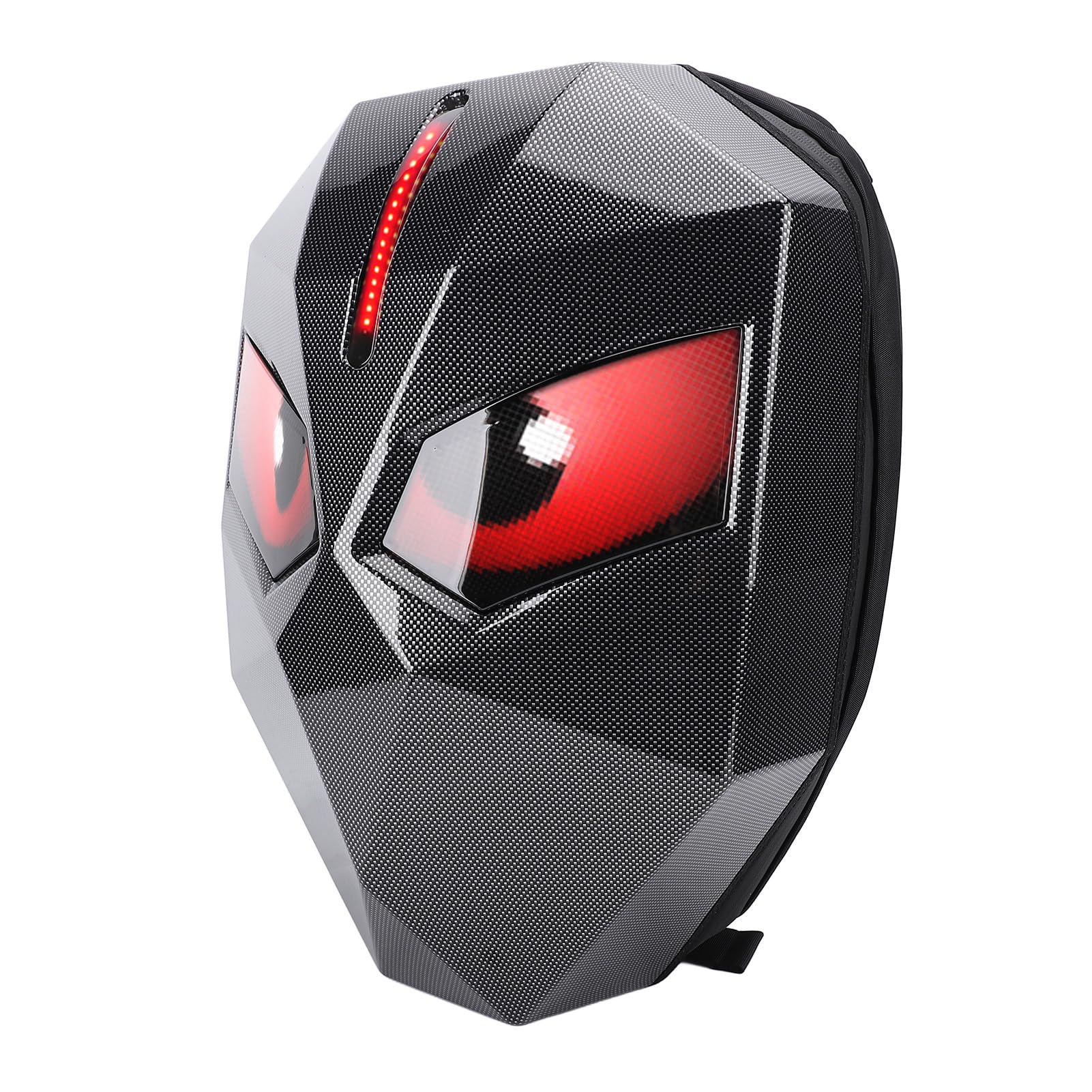 Eujgoov Plecak Motocyklowy LED, Plecak Jeździecki z Twardej Skorupy ABS PC z Pełnokolorowym Ekranem 60x48, Niestandardowym Wyświetlaczem Aplikacji, 19,5 X 15 X 7,9 Cala dla Mężczyzn Podróżujących na