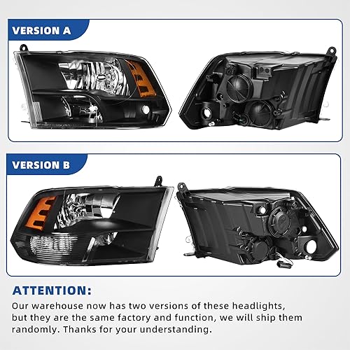 Miniatura 4 de oEdRo Conjunto de faros halógenos de repuesto compatible con Dodge Ram 15002003-2005 Dodge Ram 2500 3500 2002-2005 Pickup lado del conductor y del