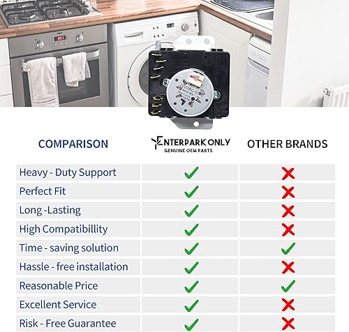 Miniatura 6 de W10185972 Enterpark - Temporizador de repuesto compatible con Whirlpool, Maytag, KitchenAid, Jenn-Air, Amana – Reemplaza WPW10185972, 1481701,