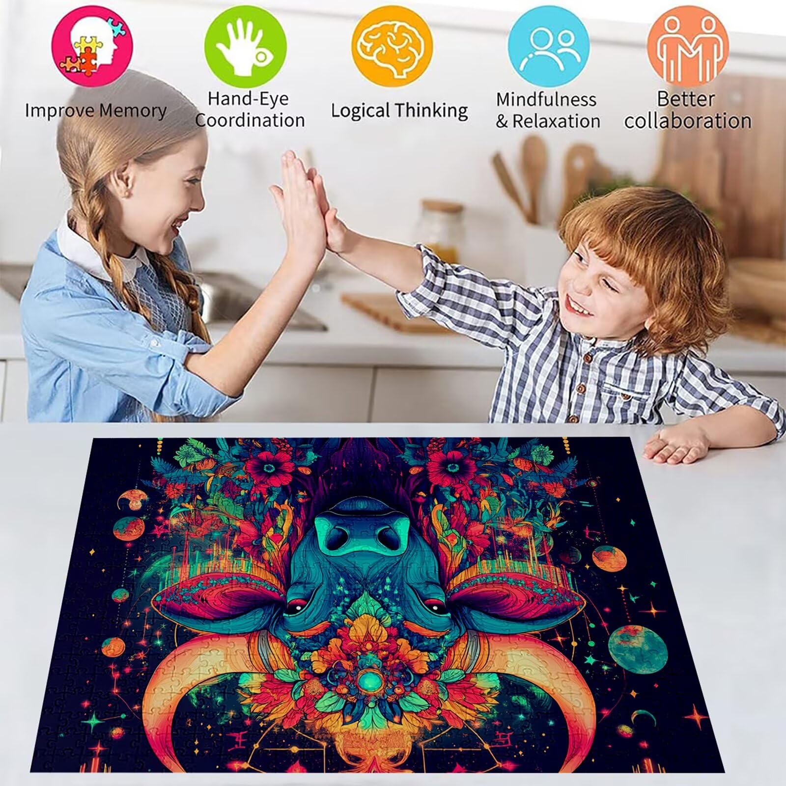 Puzzle 3000 elementów wołowina dla dorosłych kwiaty 122 x 81 cm unikalne rzemiosło klasyczne 3D drewniana układanka do rodzinnych gier biznesowych, układanka do samodzielnego wykonania nawet do