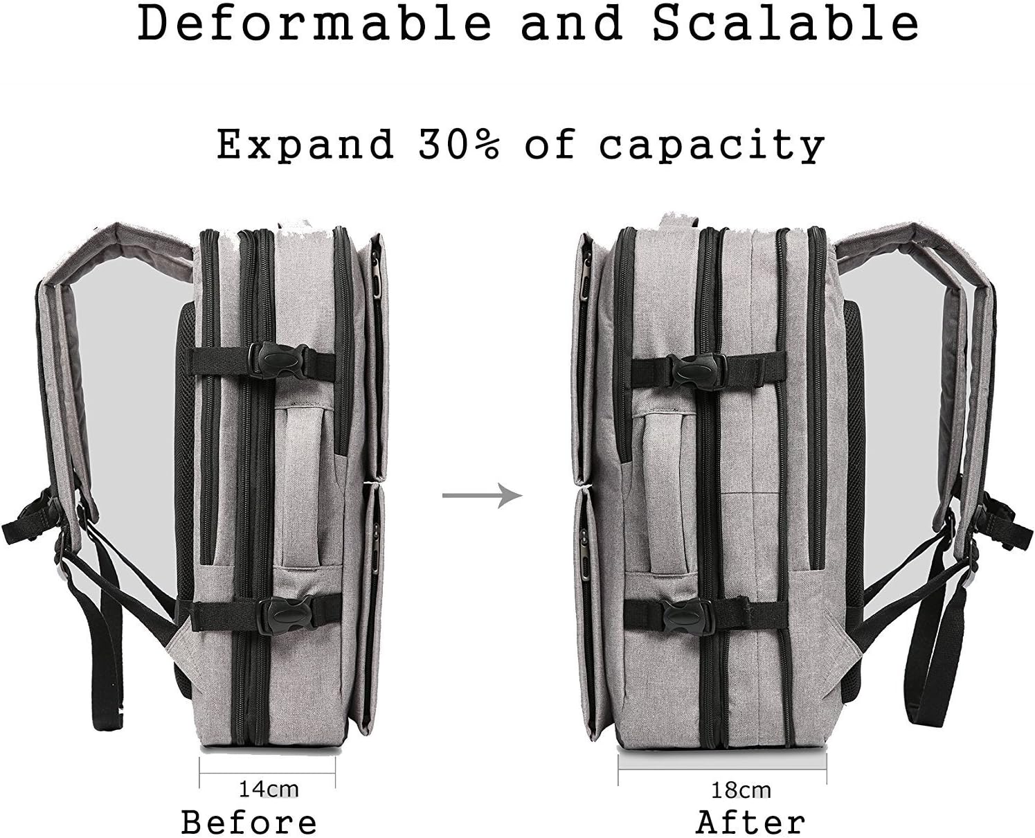 CAI Unisex College Bag, Large Travel Laptop Backpack 15 Inch 17 Inch Computer Water Resistant Rucksack (15, Black)
