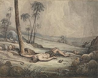 MVOVZQCV Vintage Paintings Artwork Retro Print Paintings Cain and Abel by John Martins Wall Art Posters for Office Decor 60x90cm