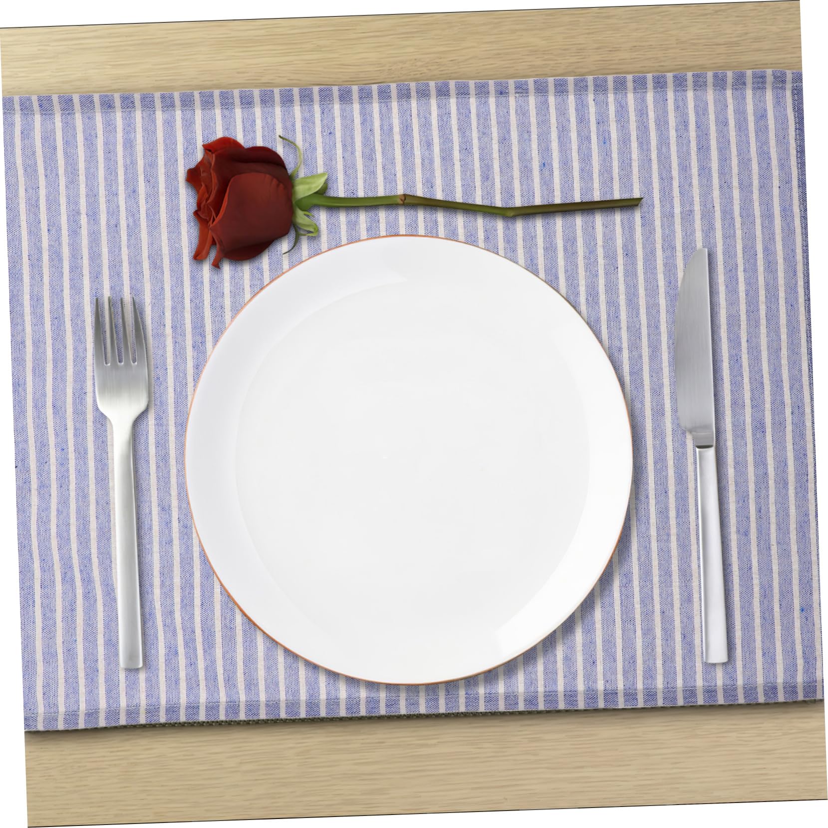 ERINGOGO 12 Servilletas de Mesa a Rayas, Jute y Algodón-poliéster, Reutilizables, para Decoración de Mesa y Restaurantes