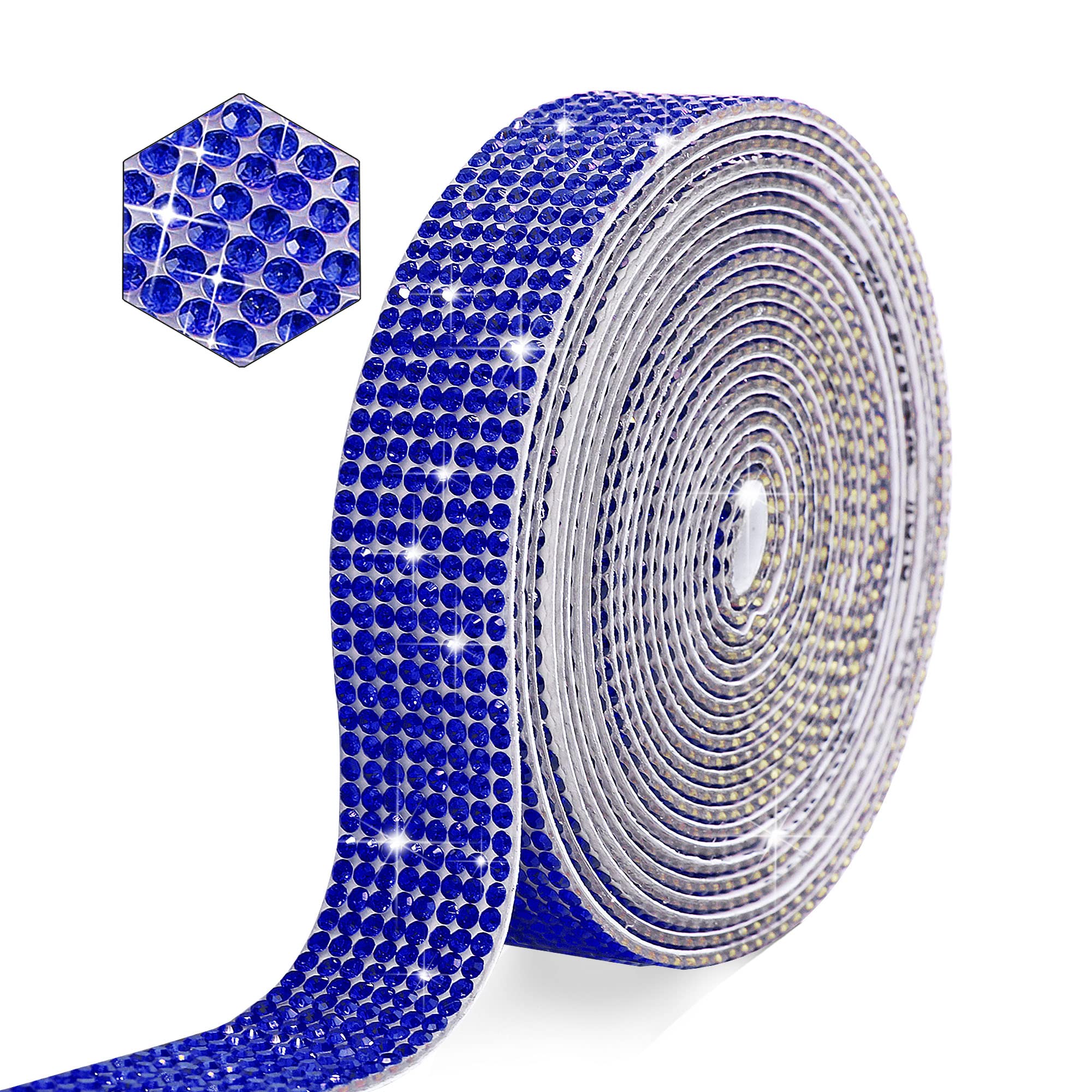 MLGDA Self Adhesive Crystal Rhinestone Strips Diamond Ribbon Bling Gemstone Sticker Rhinestone Roll for Craft with 2 mm Rhinestone for DIY Arts Crafts