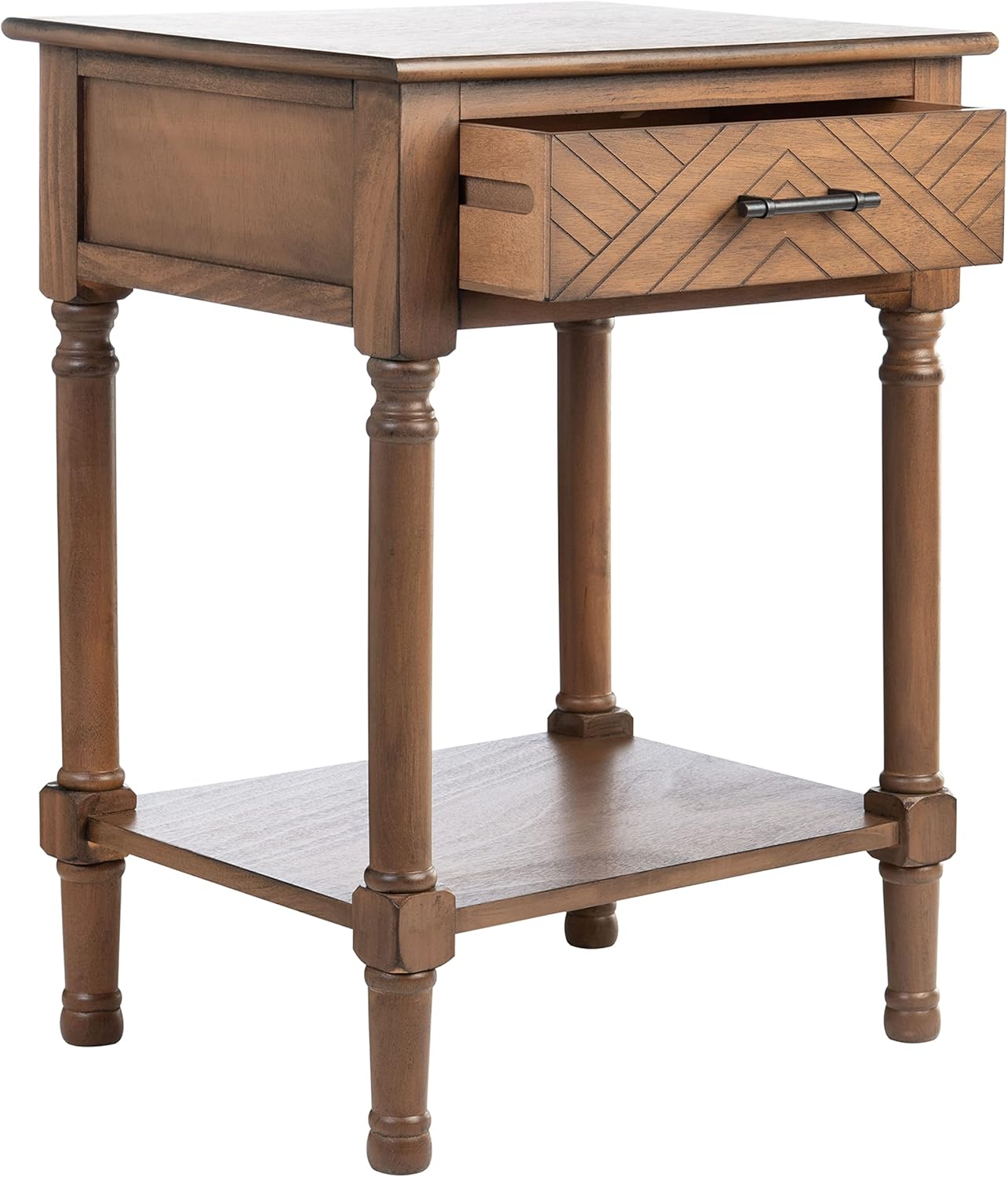 SAFAVIEH Home Collection Peyton Brown 1-Drawer Lower Shelf Accent Table ACC5704C
