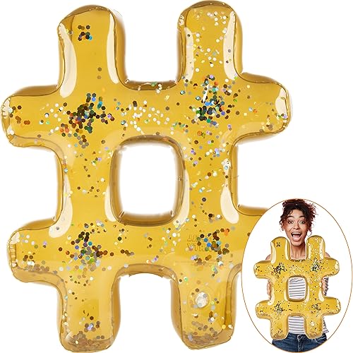 Spell Party - Letras inflables para decoración de fiesta en la piscina, letrero con el hashtag (#) - Globos grandes de 20 pulgadas con letras del